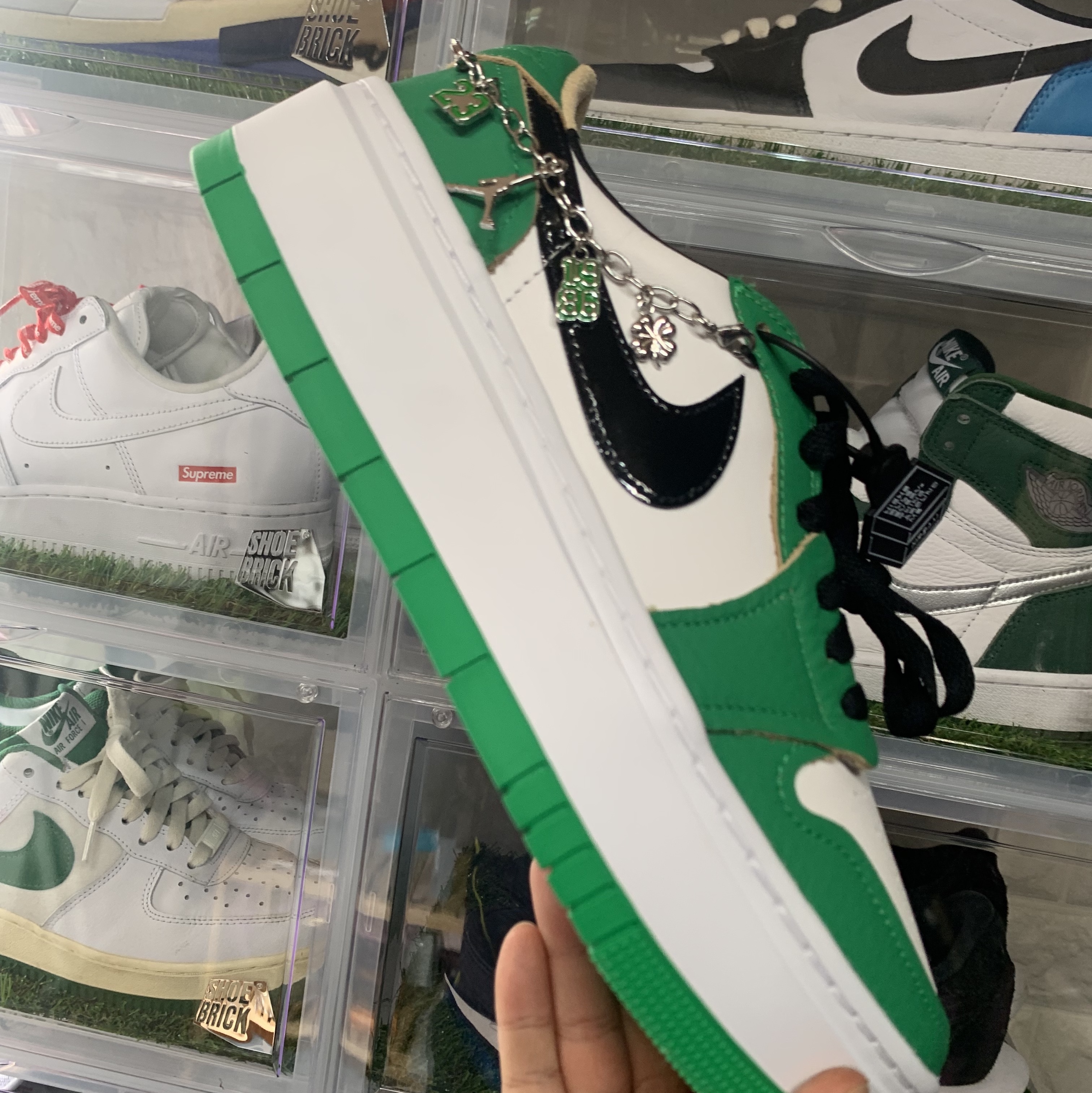 (W) Jordan 1 Elevate Low SE Lucky Green 착용 스타일