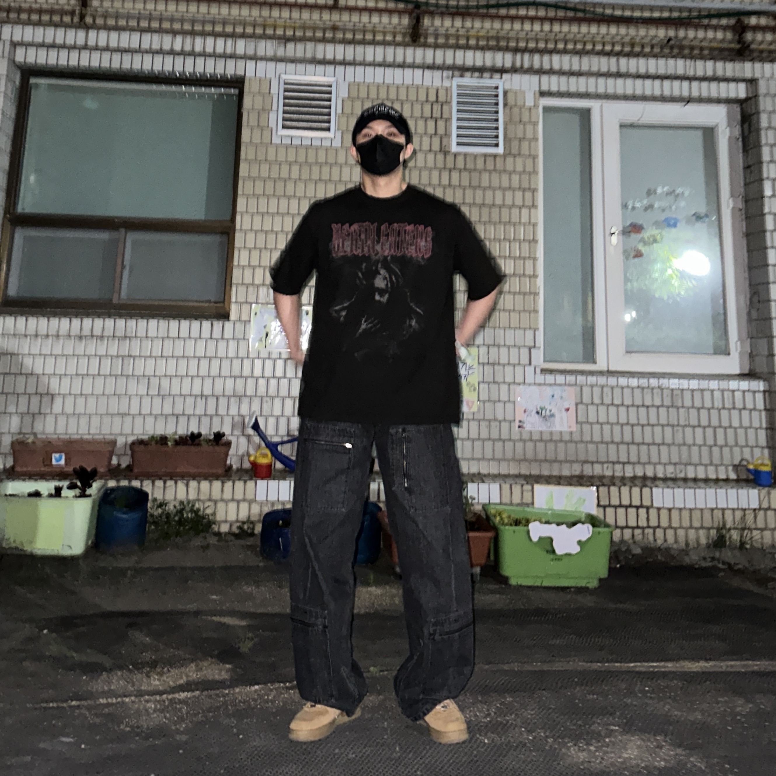 Undermycar Death Eaters Graphic T-Shirt Black - 23SS, Nike x Supreme Air Force 1 Low Flax 착용 스타일 - 1