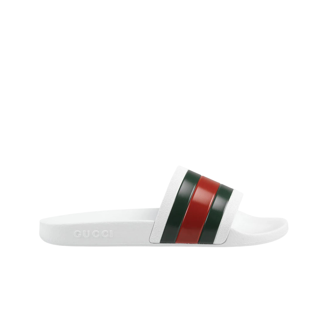 구찌 웹 러버 슬라이드 샌들 화이트(Gucci Web Rubber Slide Sandal White) - 1