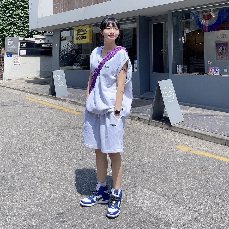 Nike x Ambush Dunk High Deep Royal Blue 착용 스타일 - 1
