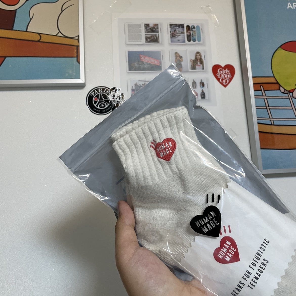 Human Made Short Pile Socks White 착용 스타일