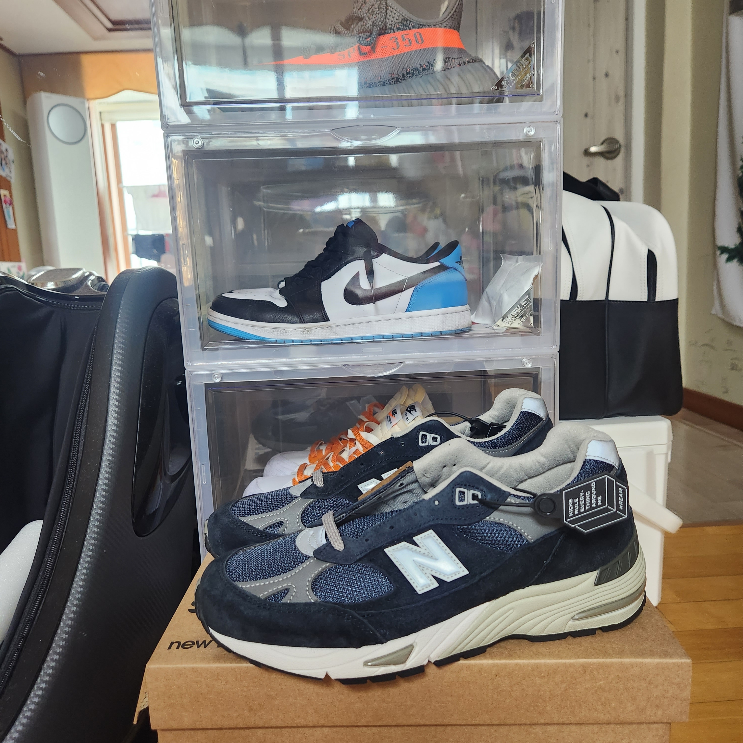 New Balance 991 Made in UK Navy 착용 스타일 - 2