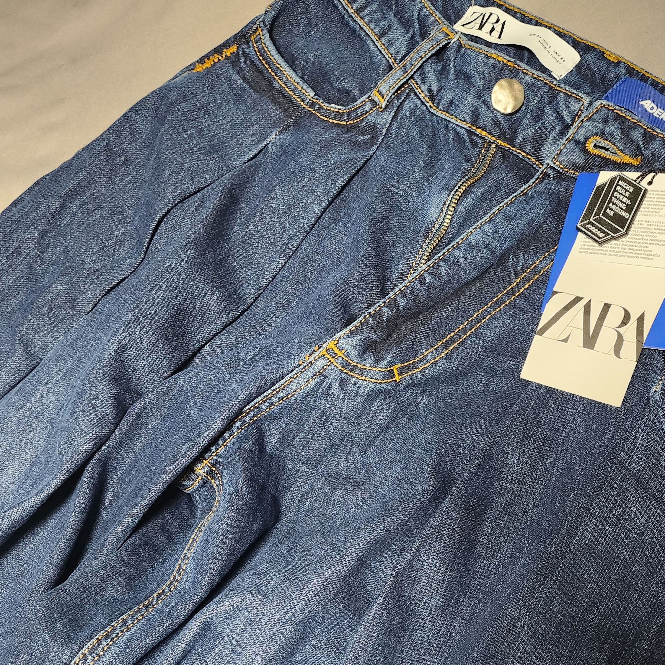 Zara x Ader Error Wide Leg Jeans Blue 착용 스타일