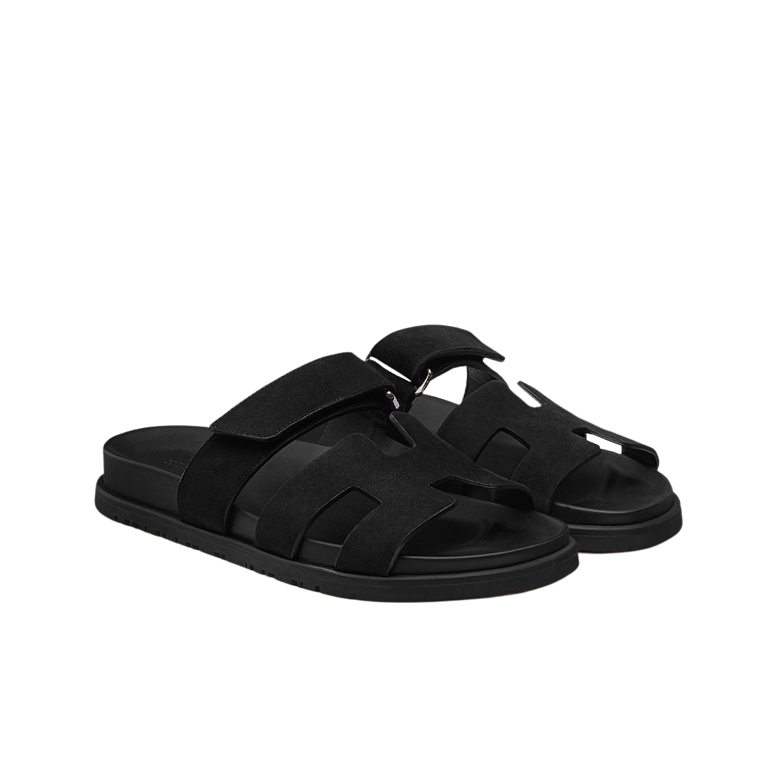 (W) 에르메스 시프레 샌들 스웨이드 고트스킨 & 누아((W) Hermes Chypre Sandal Suede GoatSkin & Noir) - 2