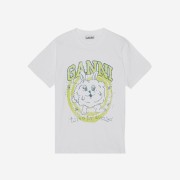 (W) Ganni Relaxed Bunny T-Shirt Bright White