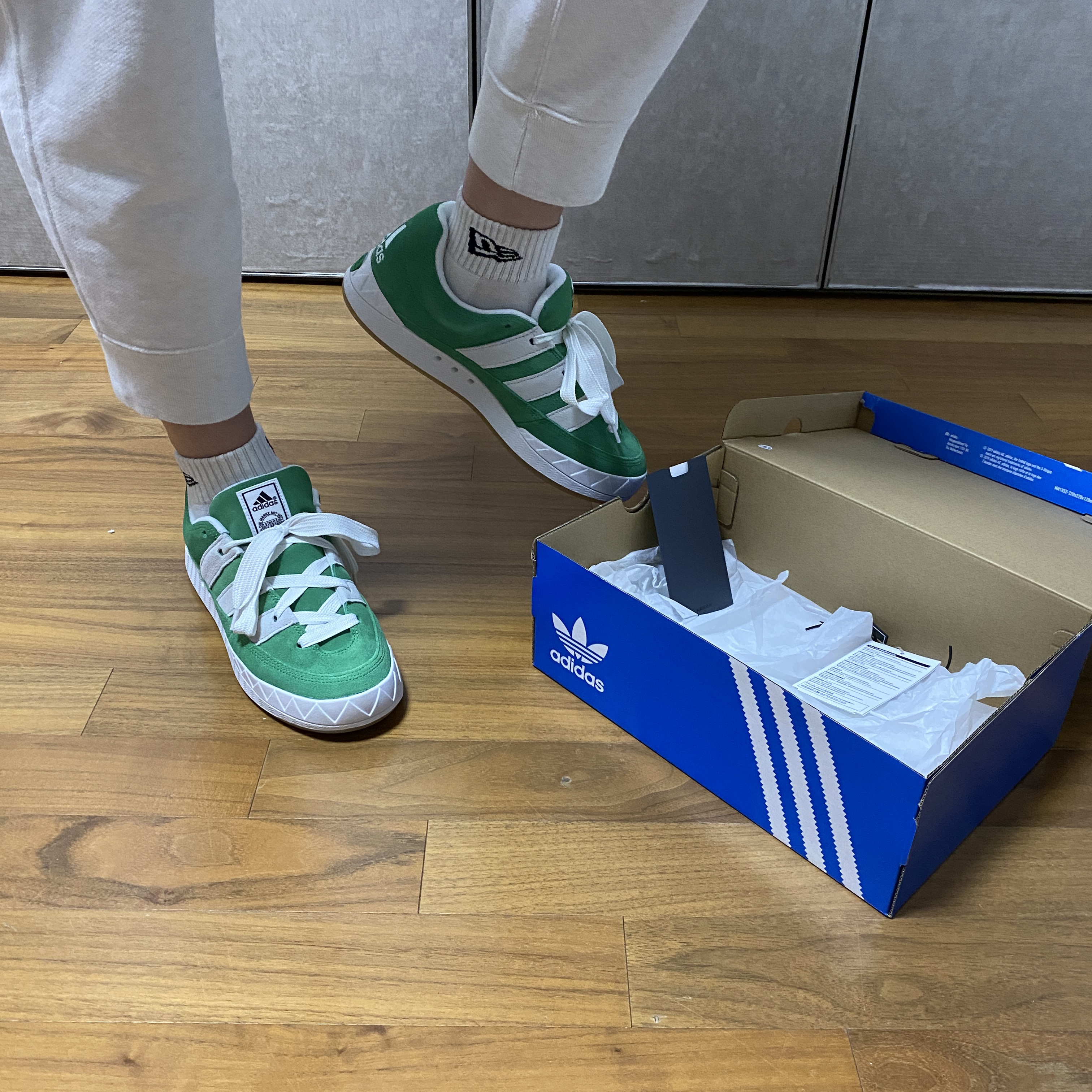 Adidas Adimatic Green 착용 스타일 - 1