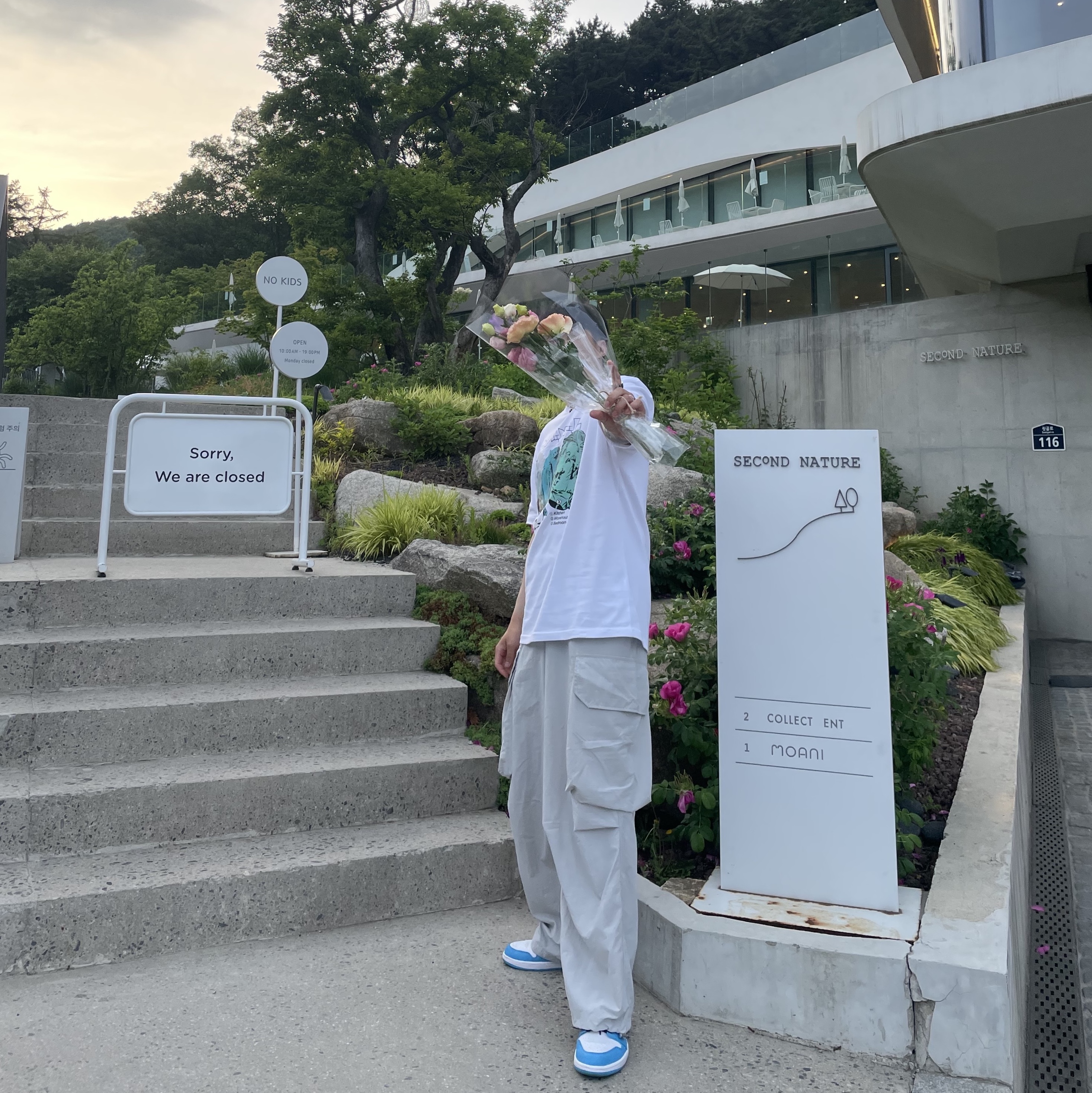 조던 1 로우 다크 파우더 블루 착용 스타일
