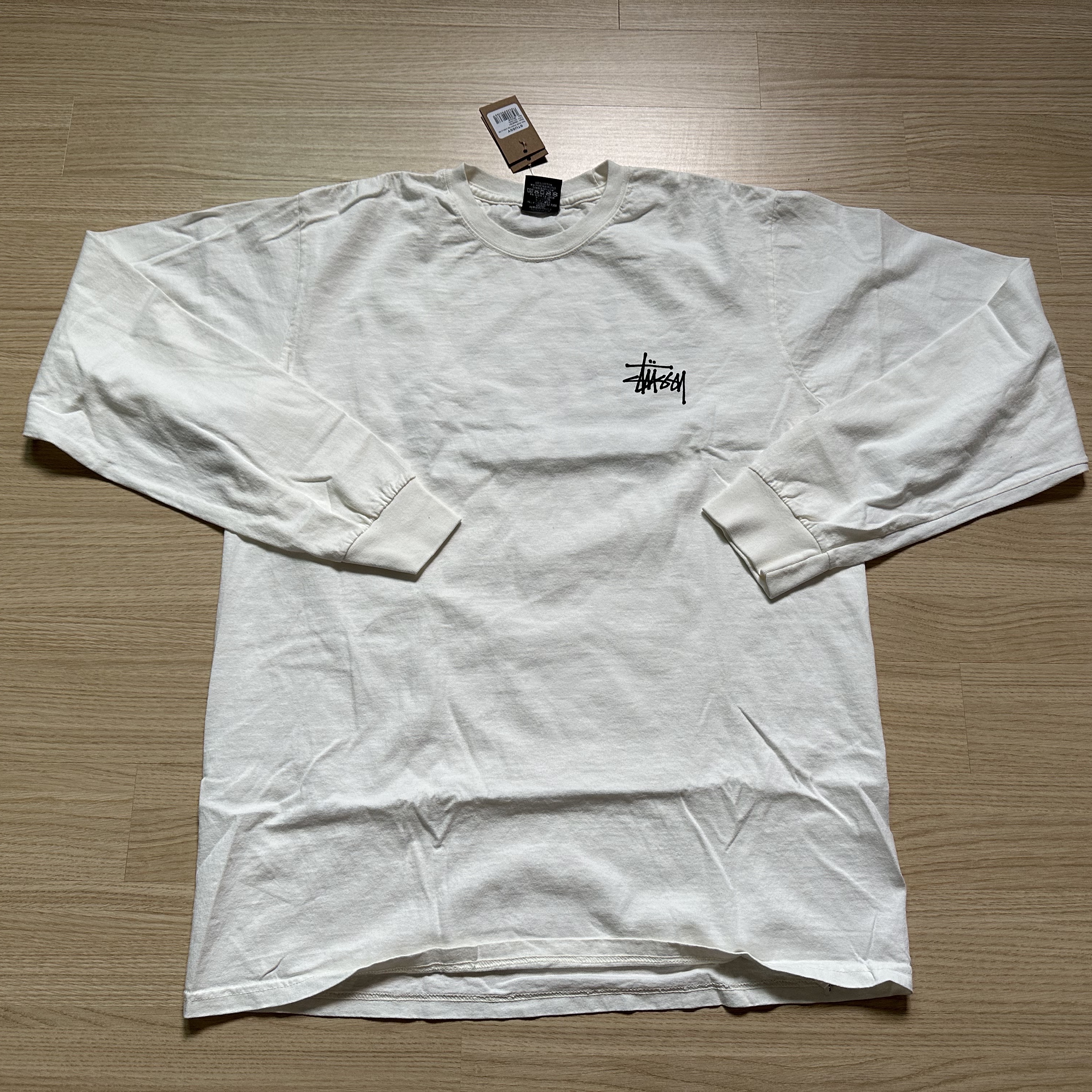 Stussy Basic Stussy Pigment Dyed LS T-Shirt Natural 2023 착용 스타일 - 1