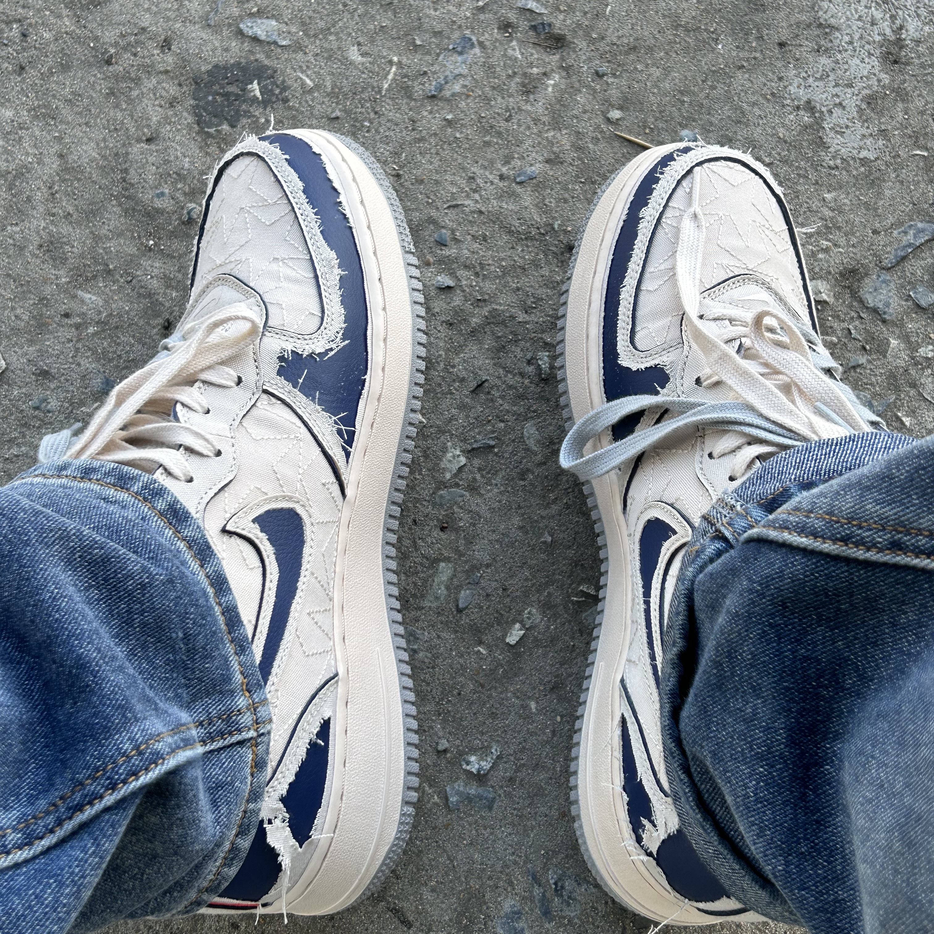 Nike Air Force 1 Mid '07 Pearl White 착용 스타일 - 2