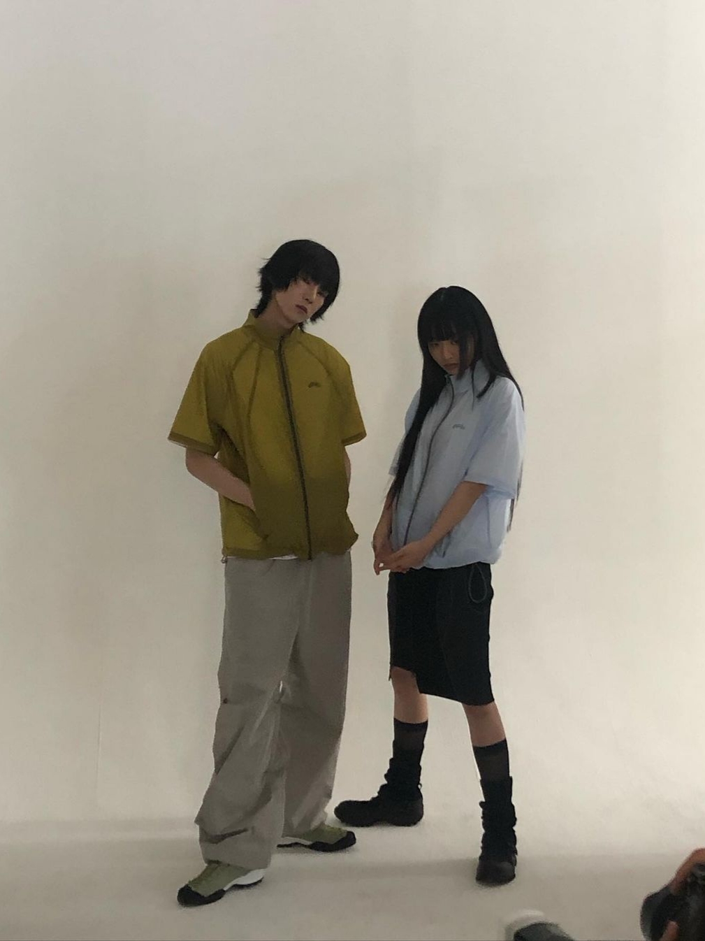 Art of Field Packable Short Sleeved Half Jacket Lime, Art of Field Cool Slit Long Pants Beige Gray 착용 스타일