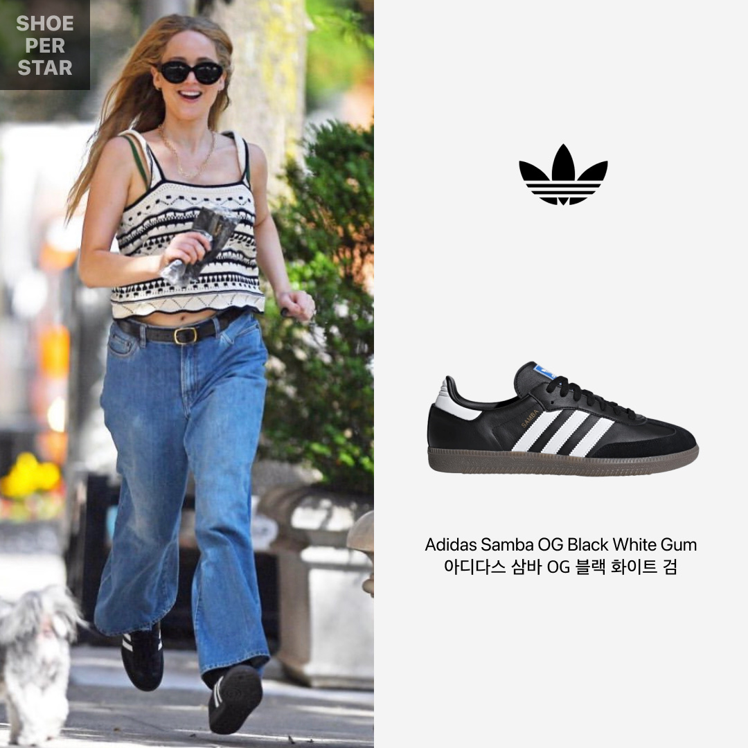 Adidas Samba OG Black White Gum 착용 스타일 - 1