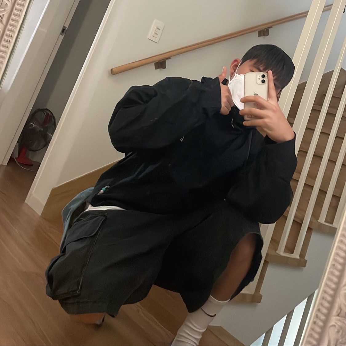 Nike ACG Storm-Fit ADV Cascade Rains Full Zip Jacket Black - Asia, IAB Studio Pigment Sack Black 착용 스타일