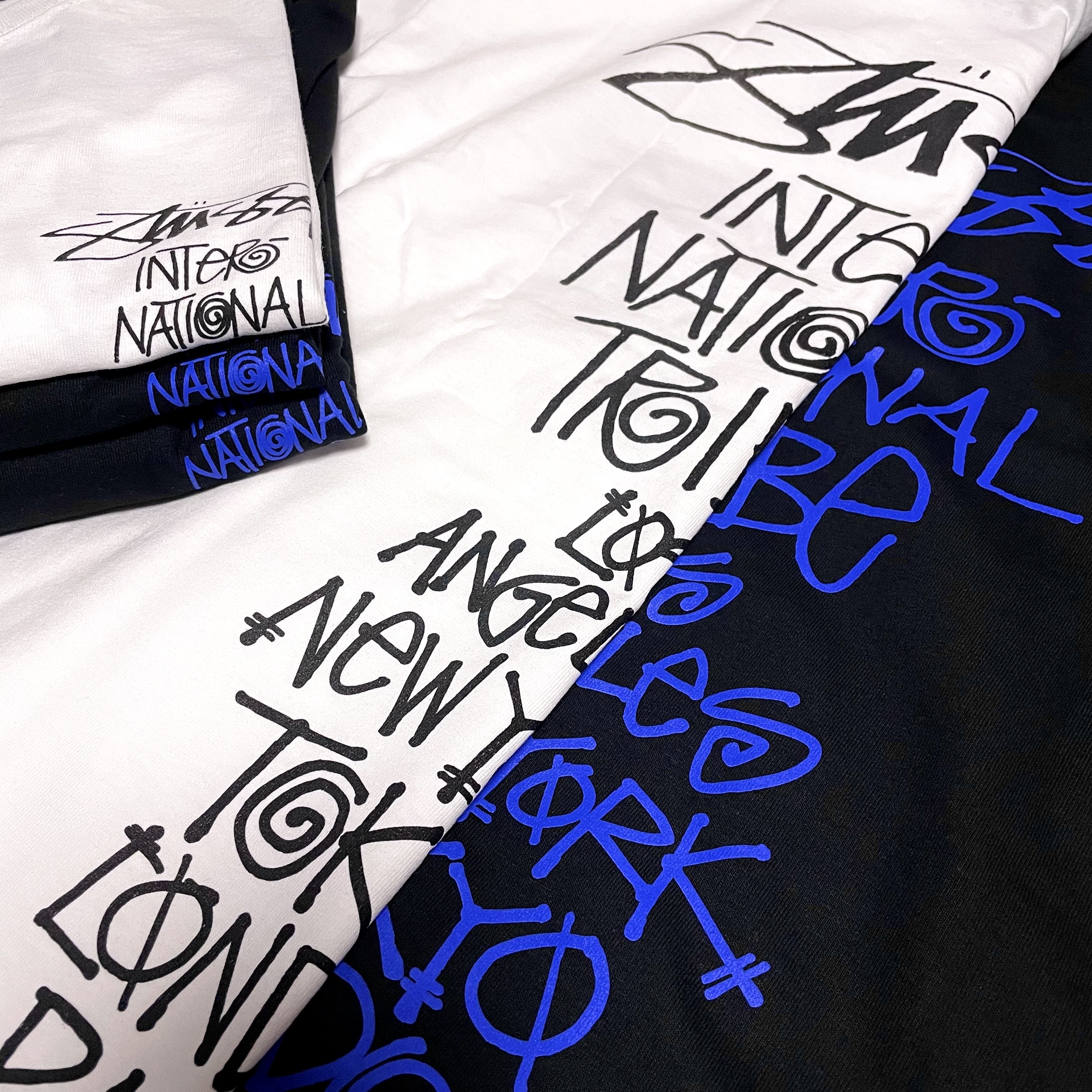 Stussy Tribe Stack T-Shirt Black, Stussy Tribe Stack T-Shirt White 착용 스타일