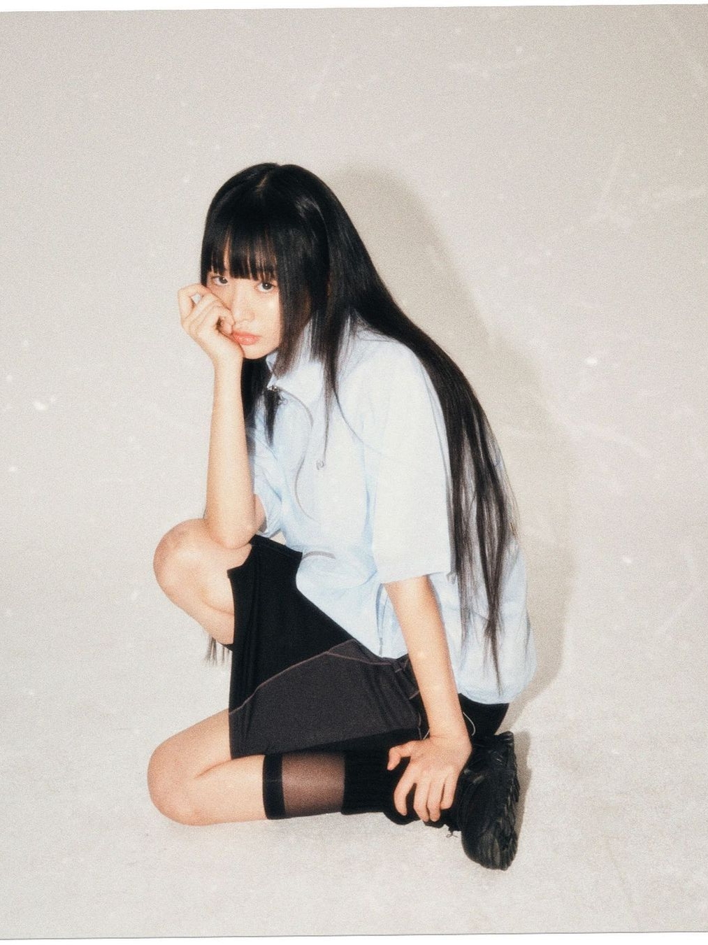 Art of Field Unbalanced Midi Skirt Black, Art of Field Packable Short Sleeved Half Jacket Ice 착용 스타일 - 2