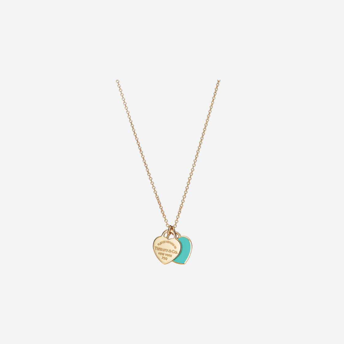 Mini double heart tag tiffany discount