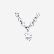 Tiffany & Co. Return to Tiffany Heart Tag Chain Link Necklace Sterling Silver
