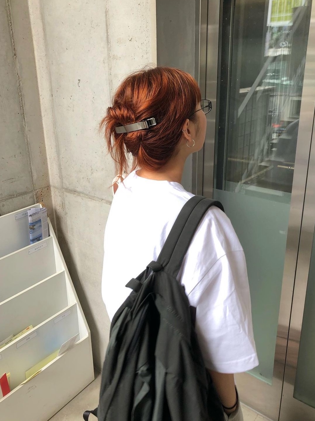 Sentiments No.353 Hair Pin 2 Set XXL Push Pin Clip Silver, Sentiments No.353 Hair Pin 2 Set XXL Push Pin Clip Black 착용 스타일