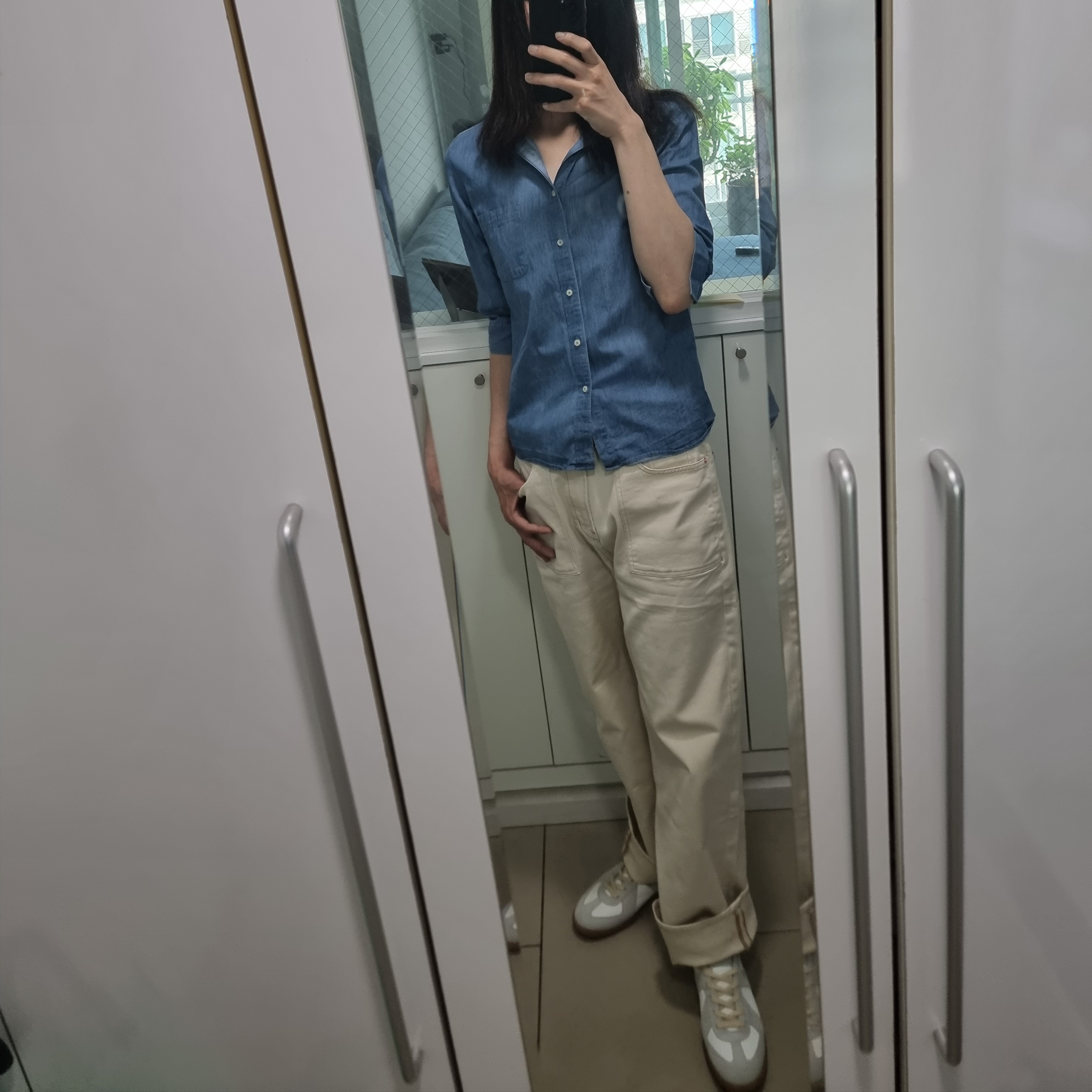 Maison Margiela Calfskin Replica Sneakers 착용 스타일 - 1