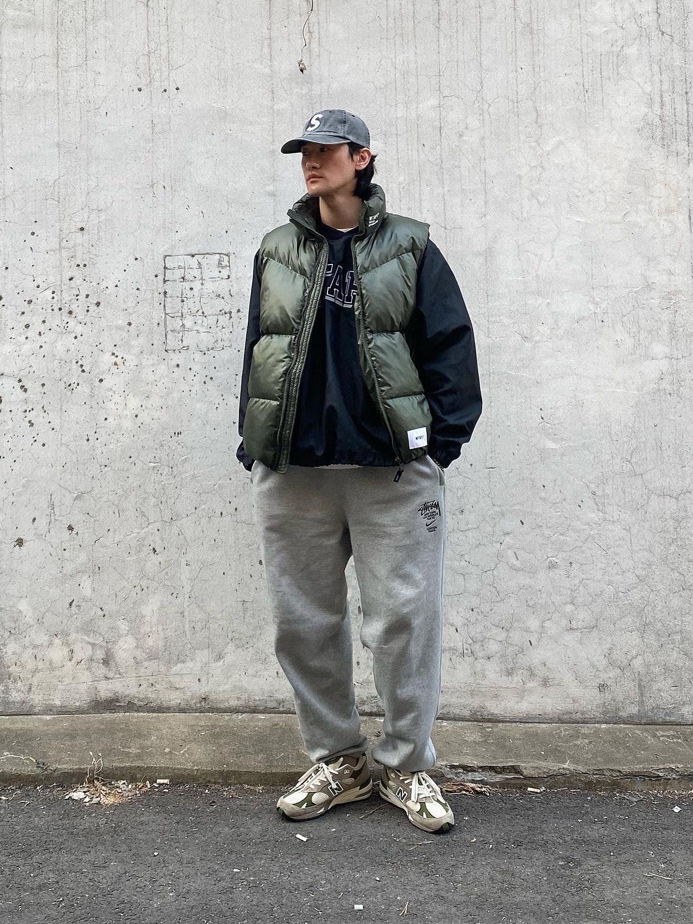 New Balance x Aime Leon Dore 991 Made in UK Grey, Nike x Stussy NRG ZR Fleece Pants Heather Grey - US/EU 착용 스타일 - 2