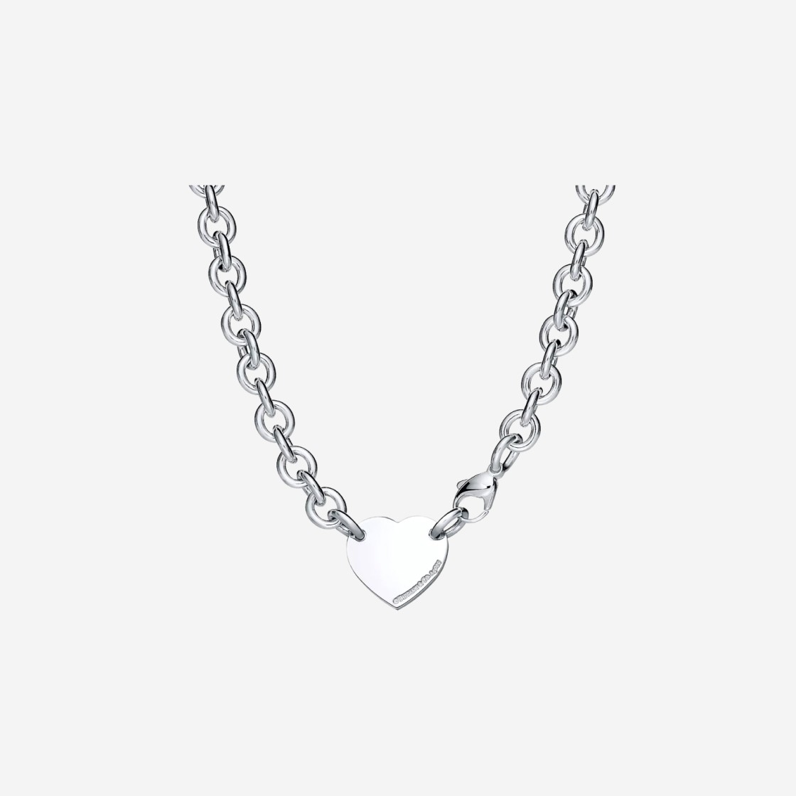 Tiffany & Co. Return to Tiffany Heart Tag Chain Link Choker Sterling Silver 상세 이미지 2