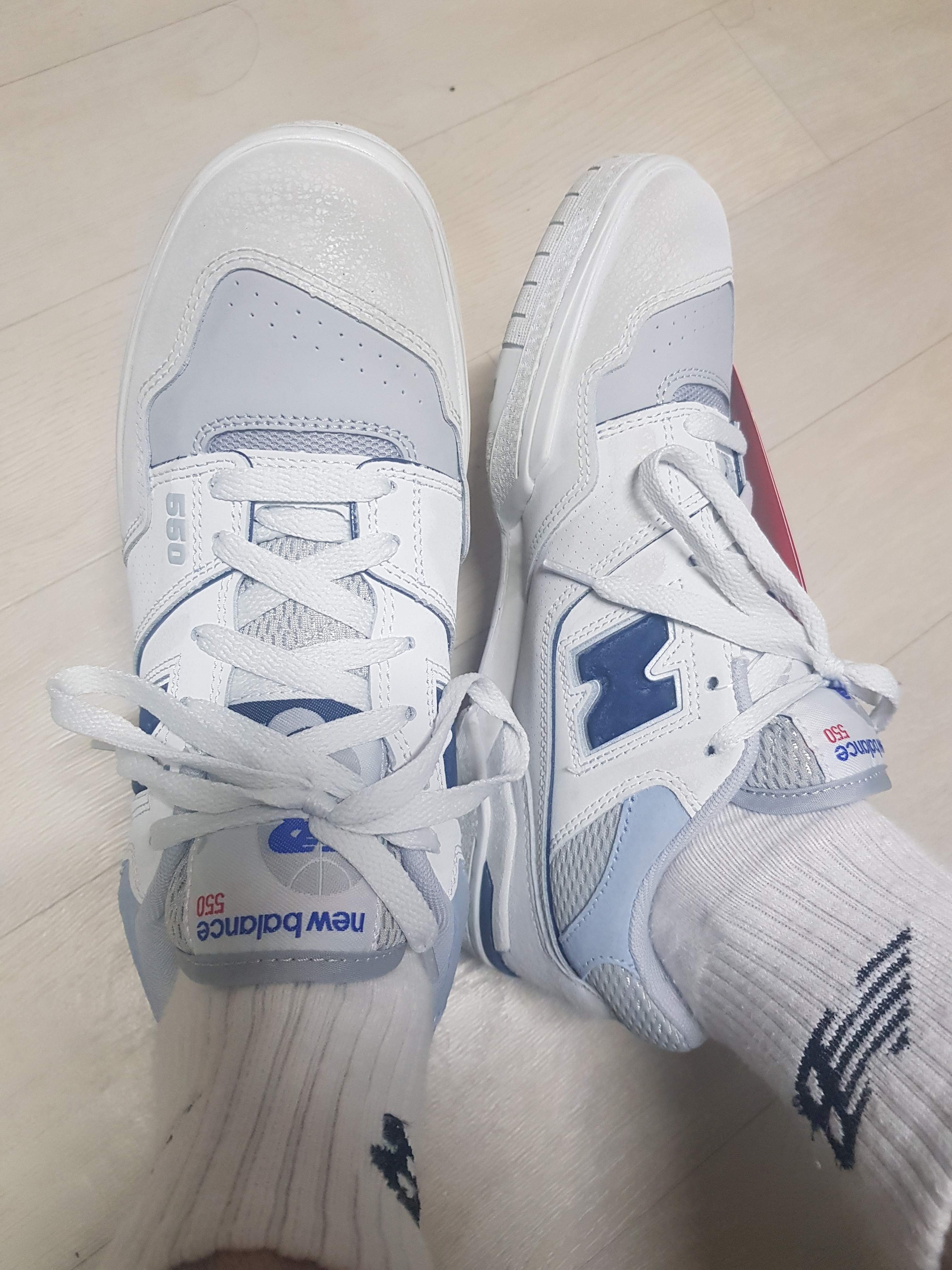 New Balance 550 Nimbus Cloud - 2E Wide 착용 스타일