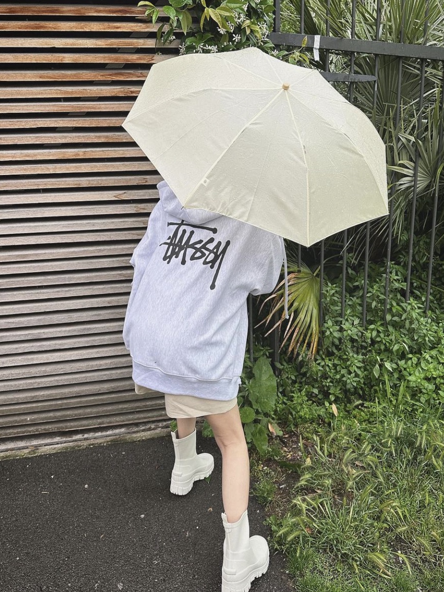 Stussy Basic Stussy Hoodie Ash Heather 2023 착용 스타일 - 1