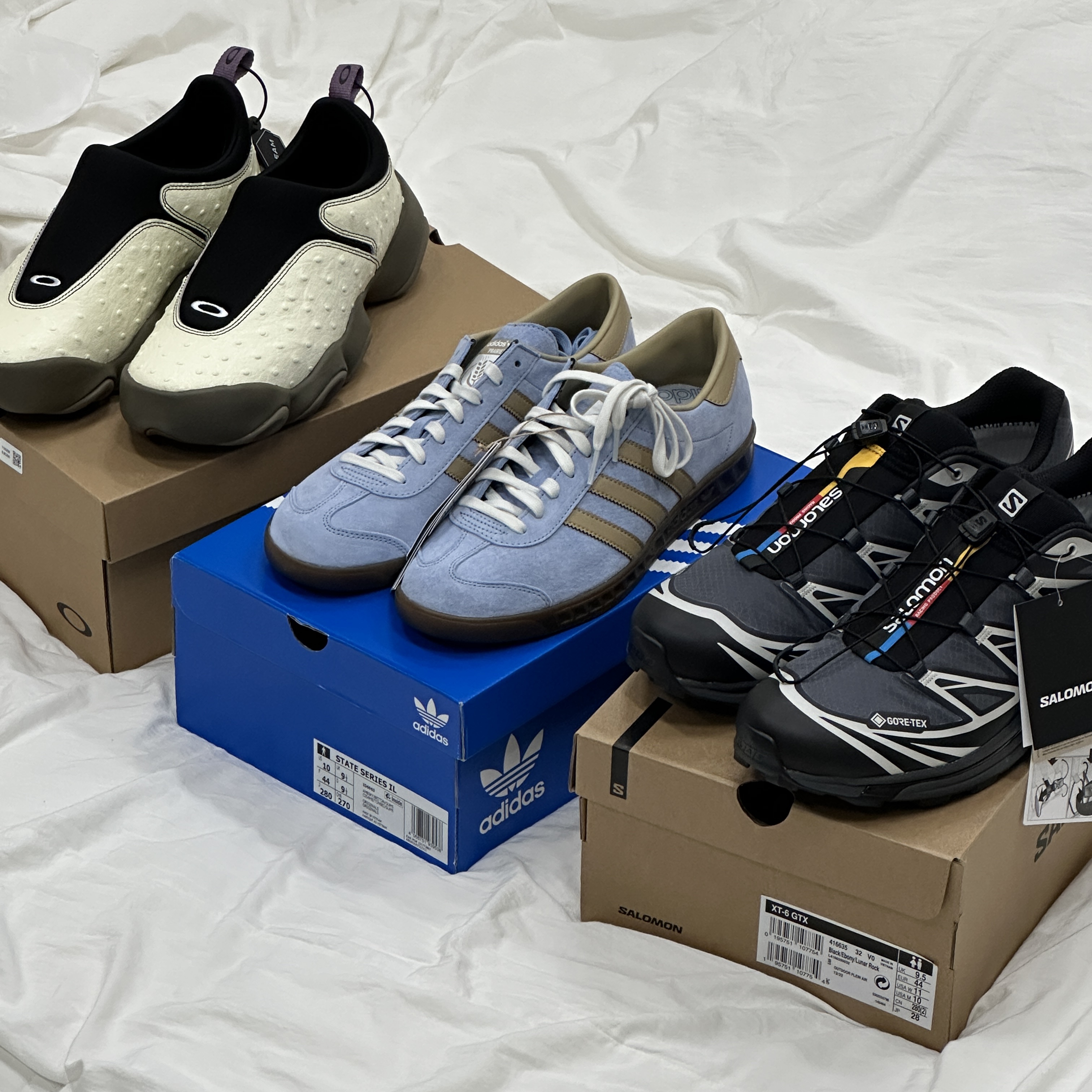 Oakley Factory Team x Brain Dead Ostrich Flesh Ivory, Adidas State Series Illinois Ambient Sky 착용 스타일 - 1