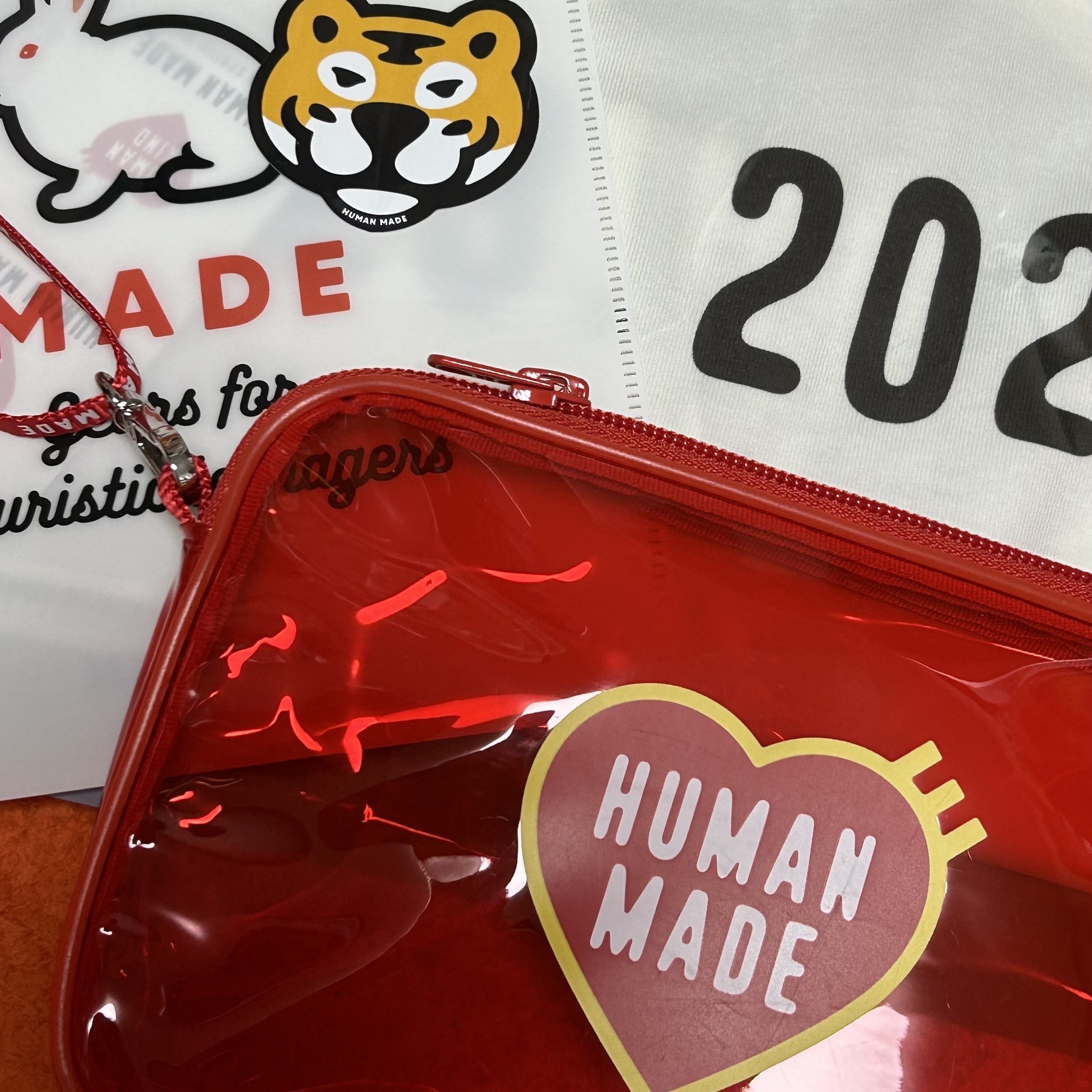 Human Made PVC Pouch Medium Red 착용 스타일 - 2