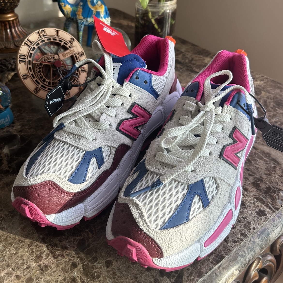 New Balance x Salehe Bembury 574 Yurt Pink Blue 착용 스타일