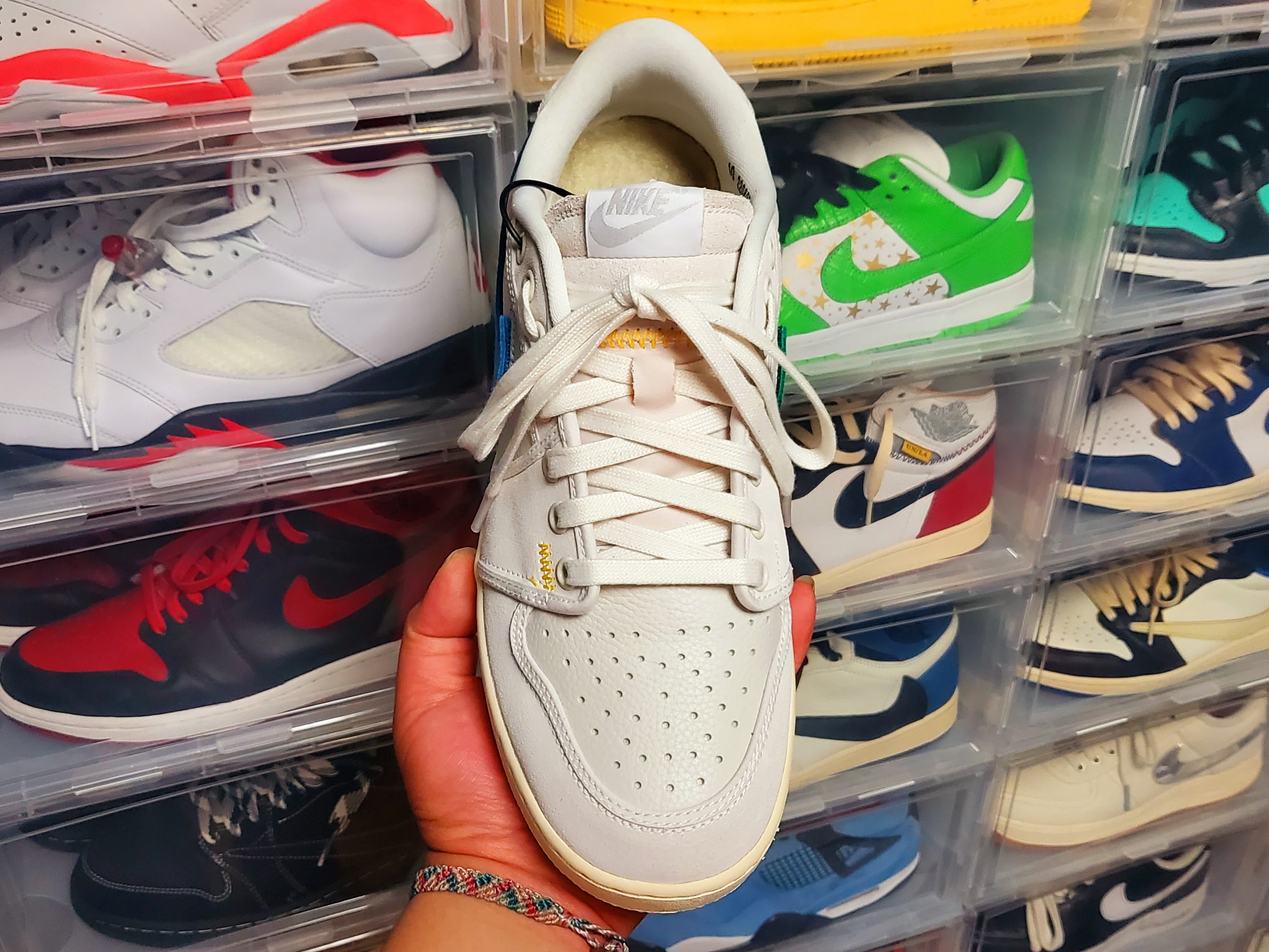 Jordan 1 x Union KO Low White, Jordan 1 x Union KO Low Sail Neutral Grey 착용 스타일 - 5