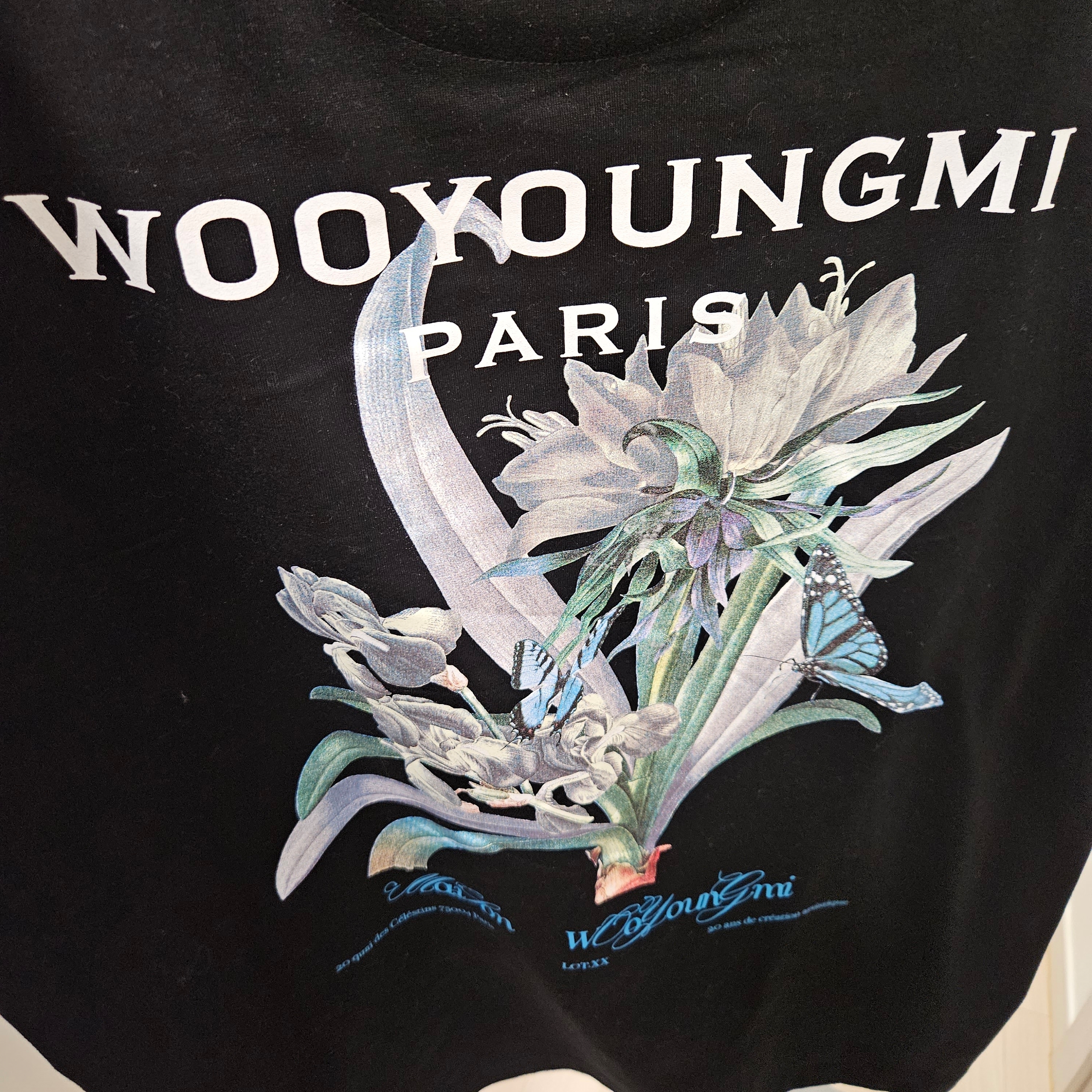 Wooyoungmi Flower Print Sweatshirt Black - 23SS 착용 스타일