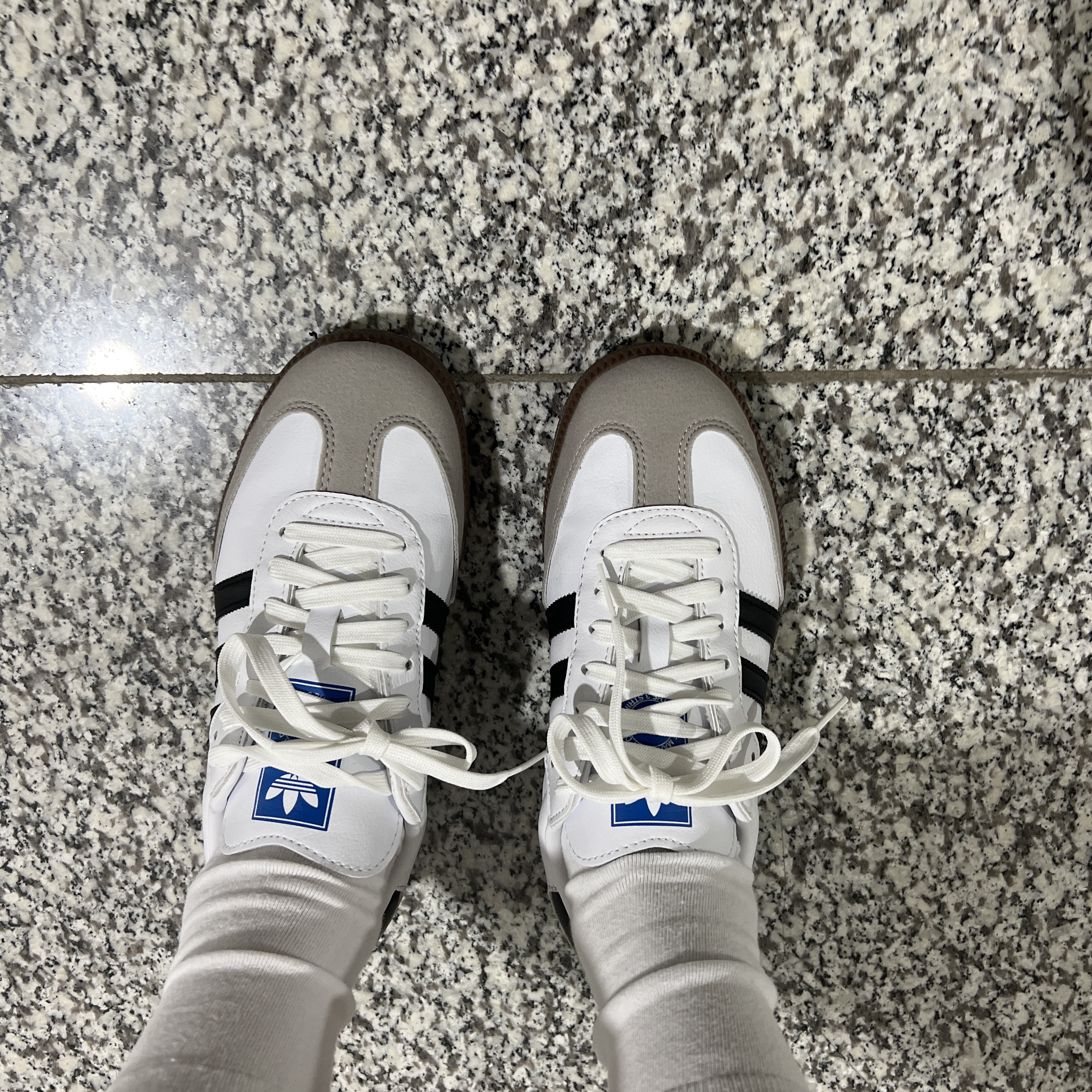 Adidas Samba Vegan White Black 착용 스타일
