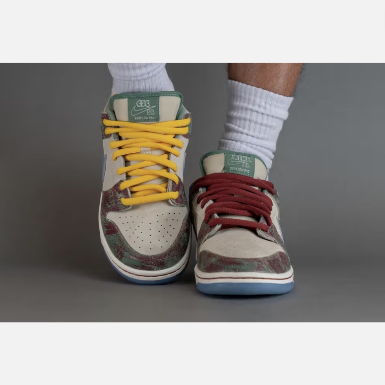 Nike x Crenshaw Skate Club SB Dunk Low Sail Light Blue Cedar 착용 스타일 - 4