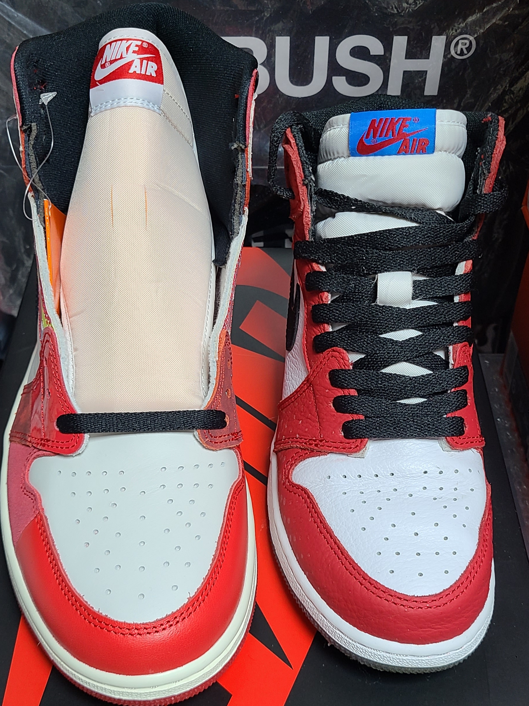 Jordan 1 Retro High Spider-Man Next Chapter, (GS) Jordan 1 Retro High Spider-Man Origin Story 착용 스타일 - 1