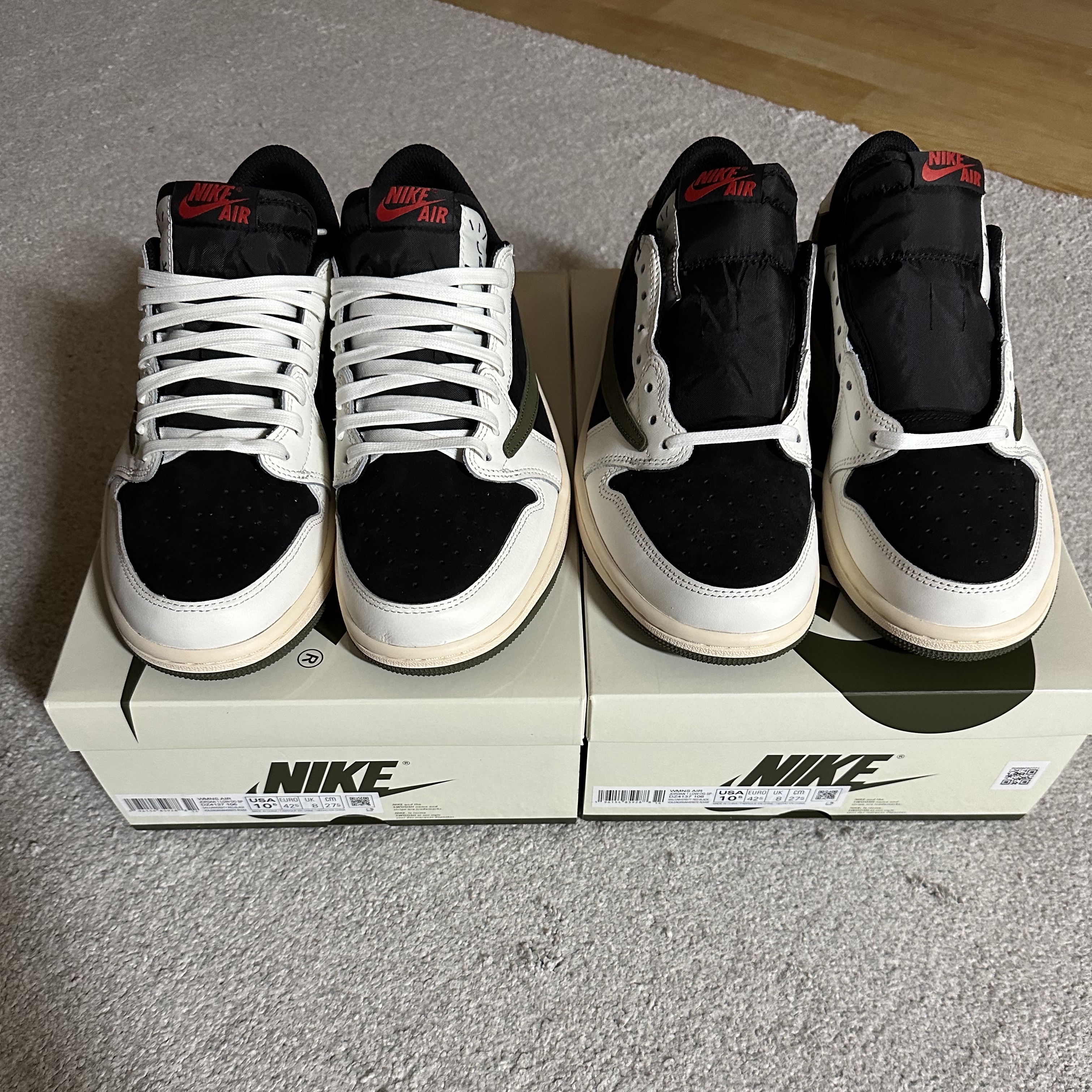 (W) Jordan 1 x Travis Scott Retro Low OG SP Medium Olive 착용 스타일