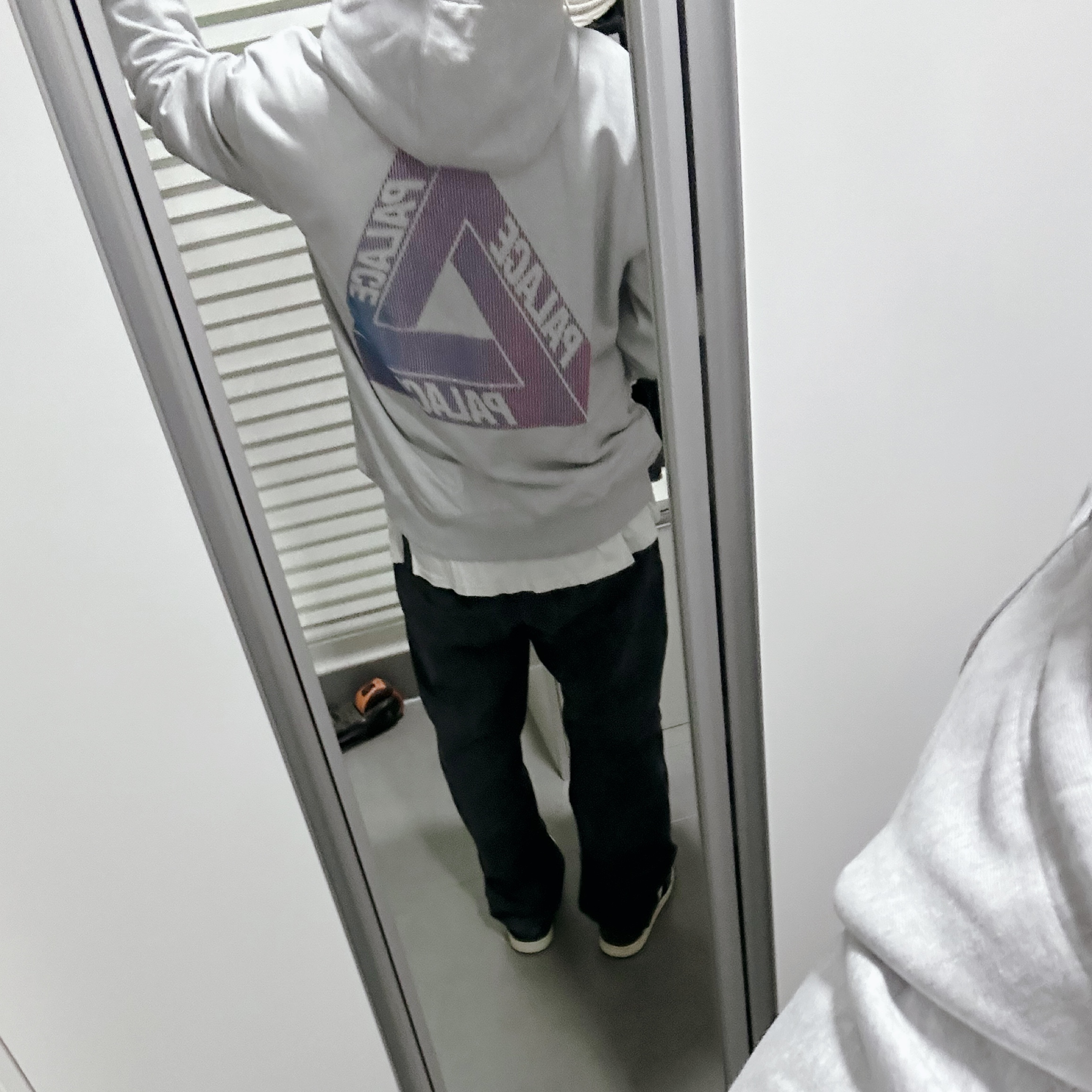 Jordan 1 x Travis Scott Retro Low OG SP Mocha, Palace Tri-Lenticular Hood Grey Marl - 22FW 착용 스타일 - 2