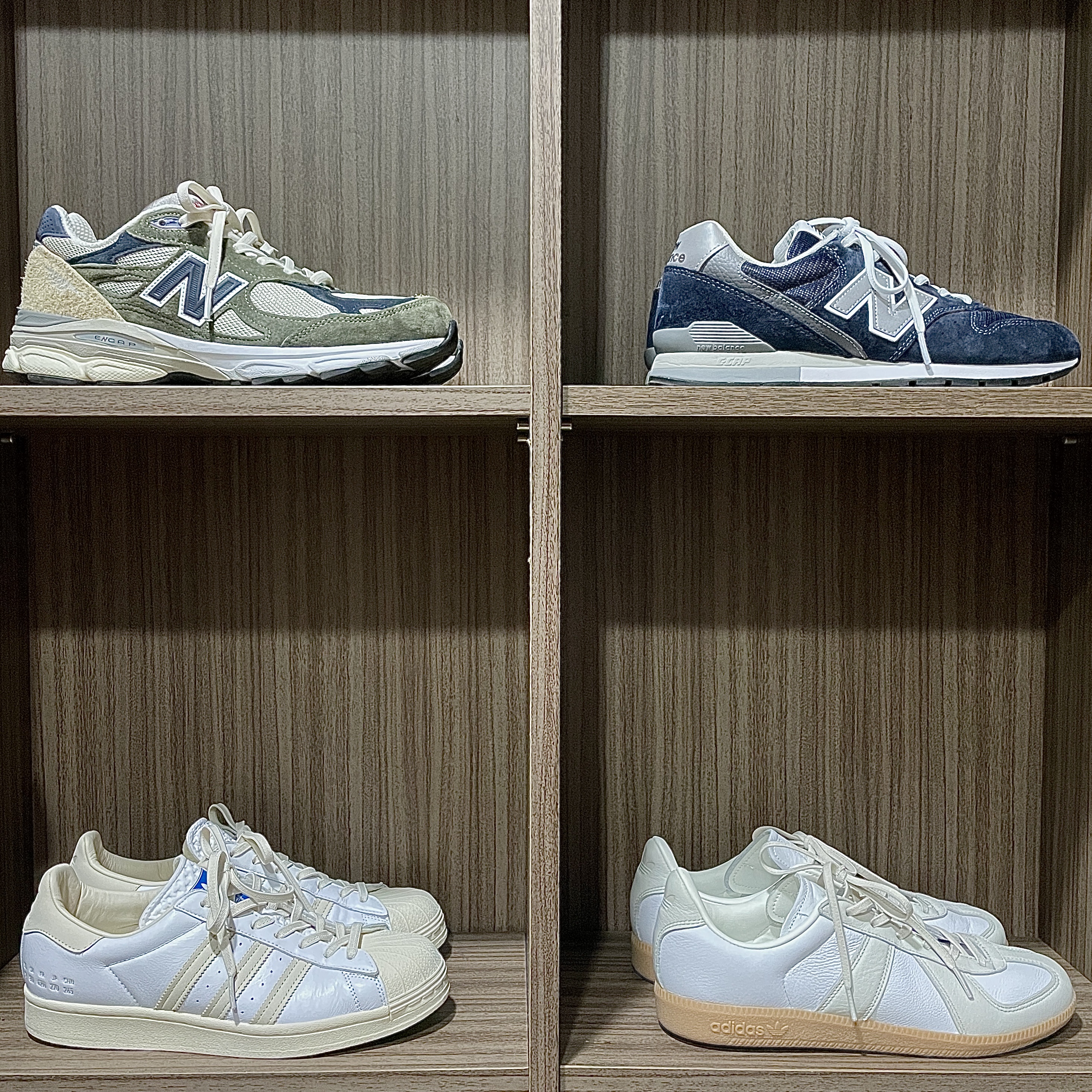 New Balance 996 Navy Silver, New Balance 990v3 Made in USA Olive 착용 스타일
