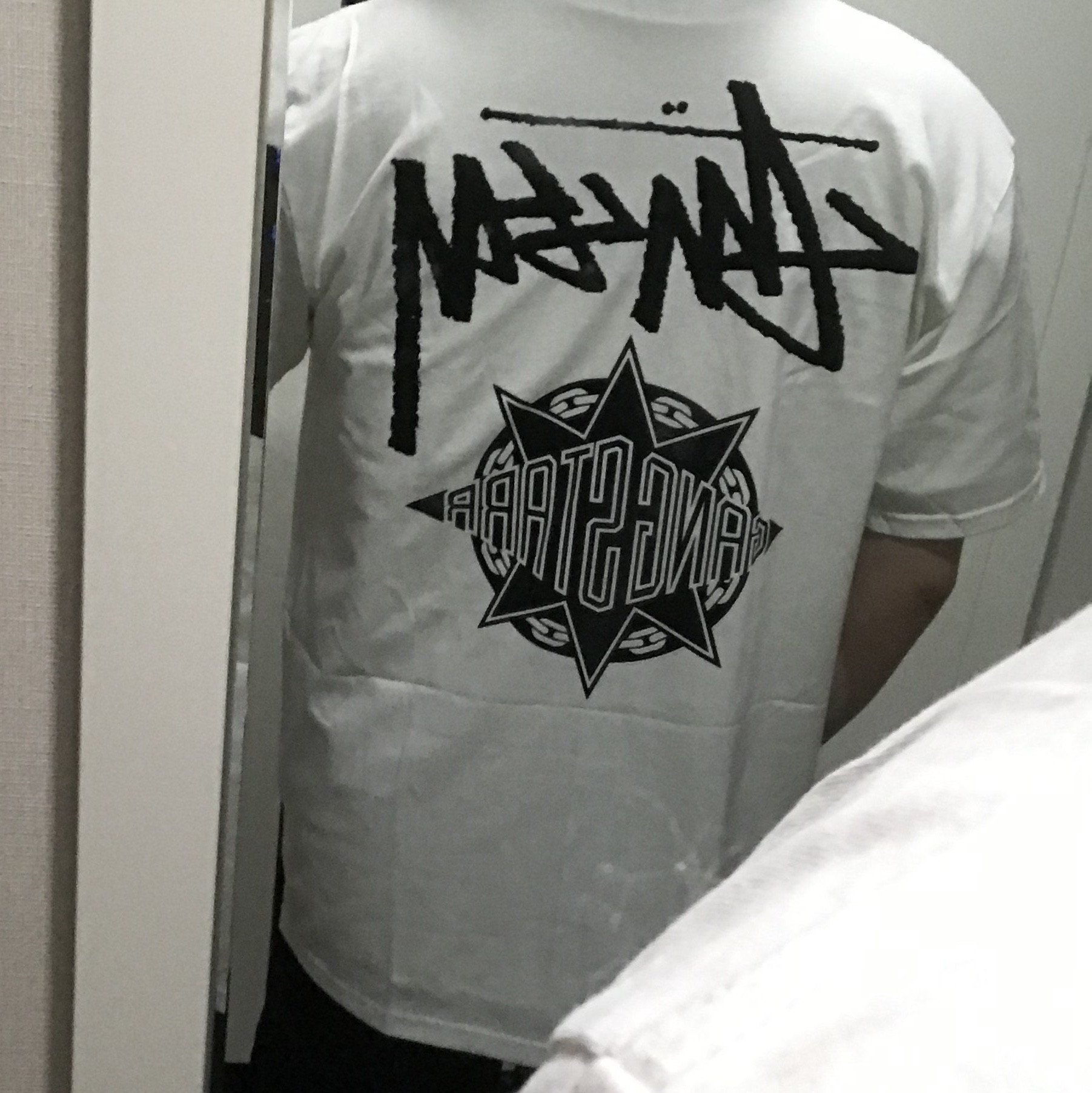 Stussy x Gang Starr Take It Personal T-Shirt White 착용 스타일