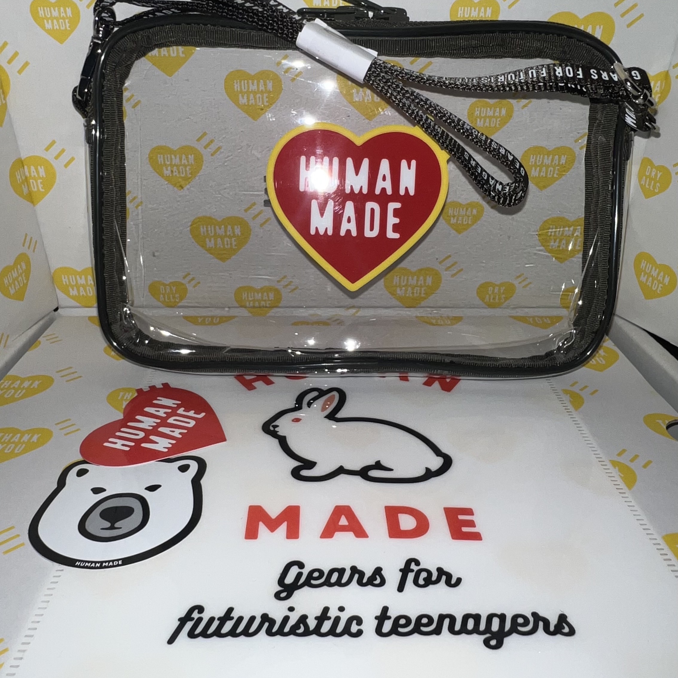 Human Made PVC Pouch Medium Clear 착용 스타일