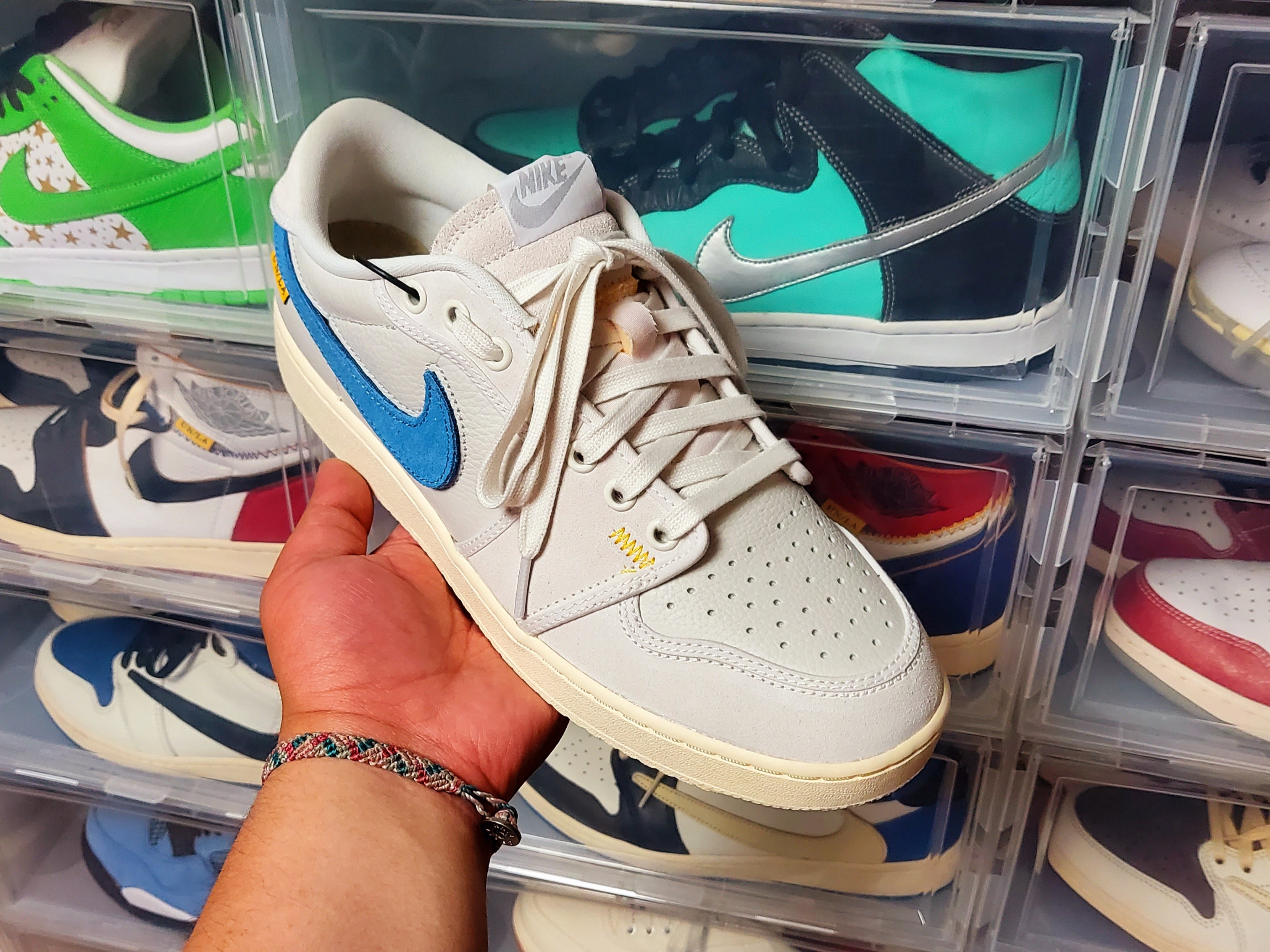 Jordan 1 x Union KO Low White, Jordan 1 x Union KO Low Sail Neutral Grey 착용 스타일 - 2