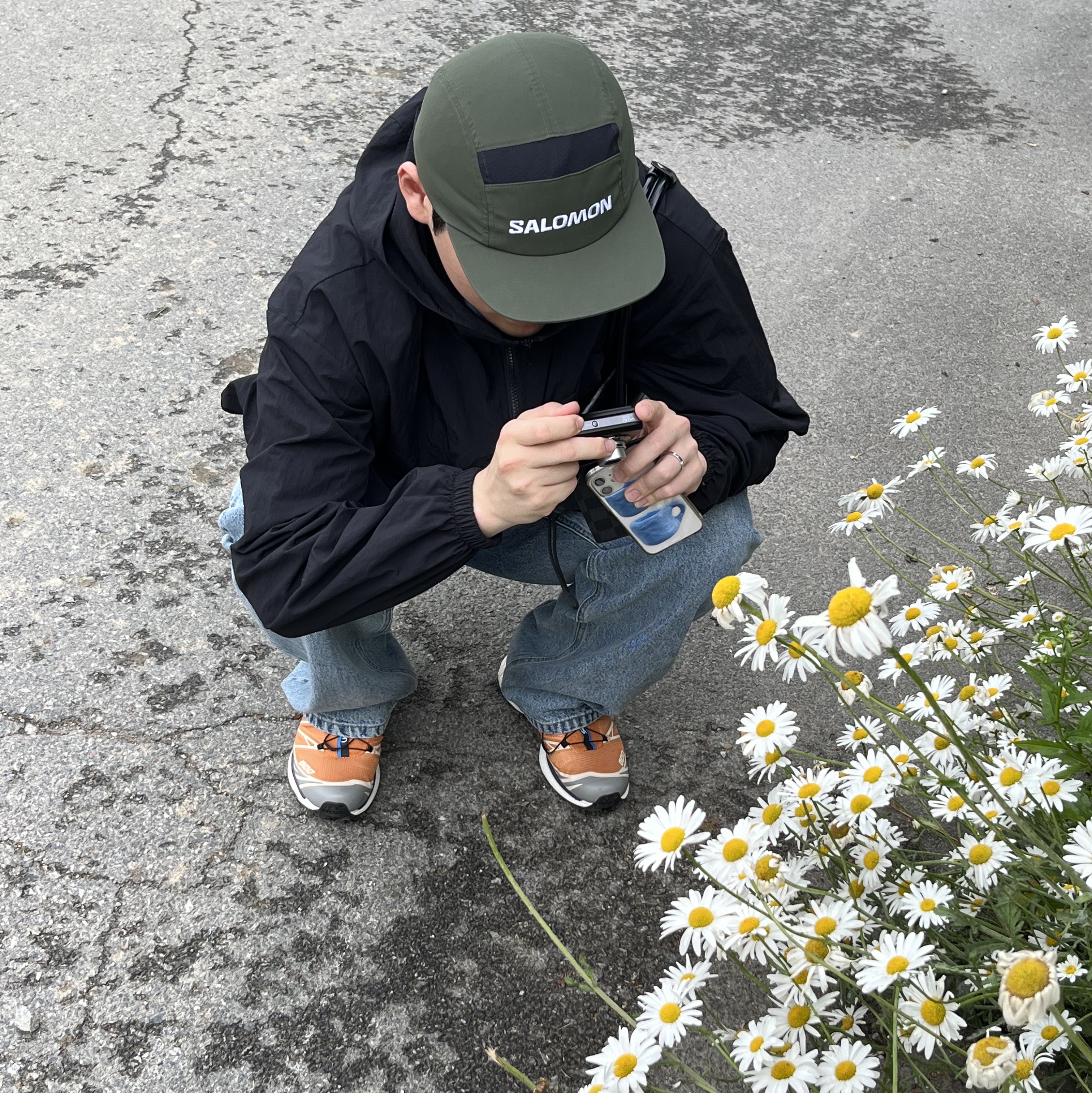 Salomon XT-6 Apricot Buff 착용 스타일