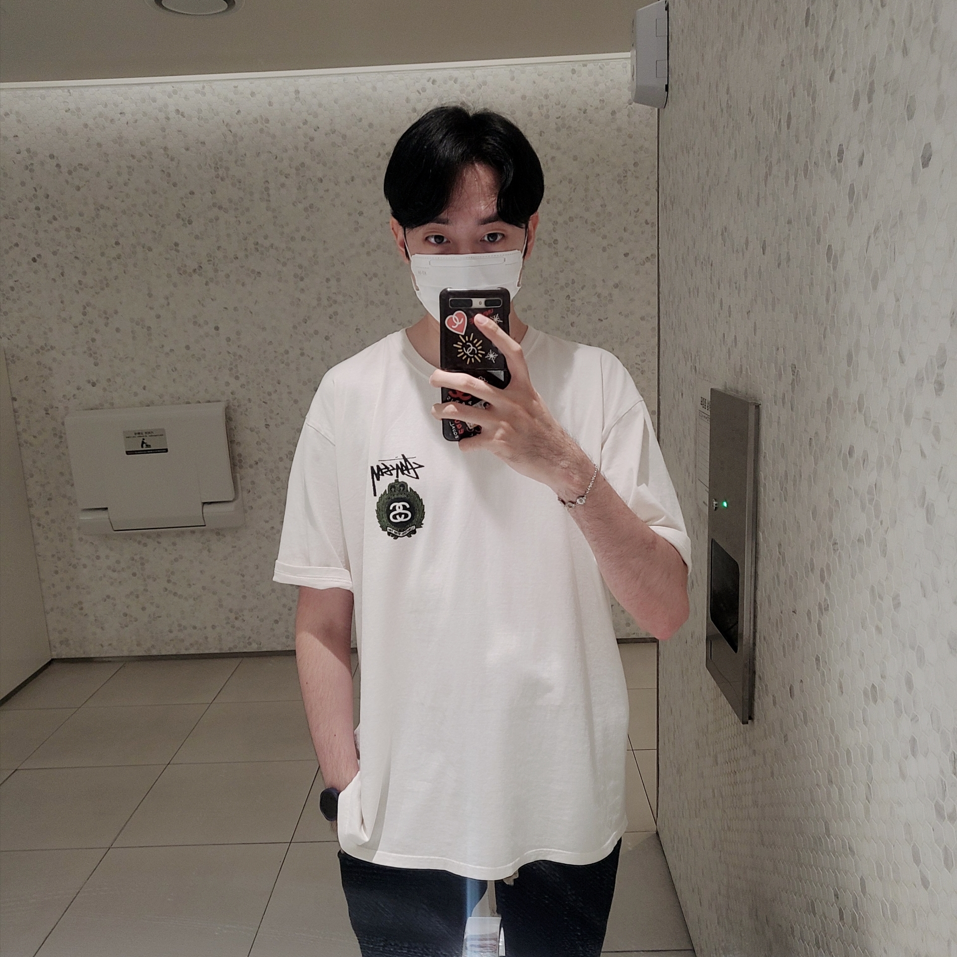 Stussy Crown Wreath Pigment Dyed T-Shirt Natural 착용 스타일 - 2