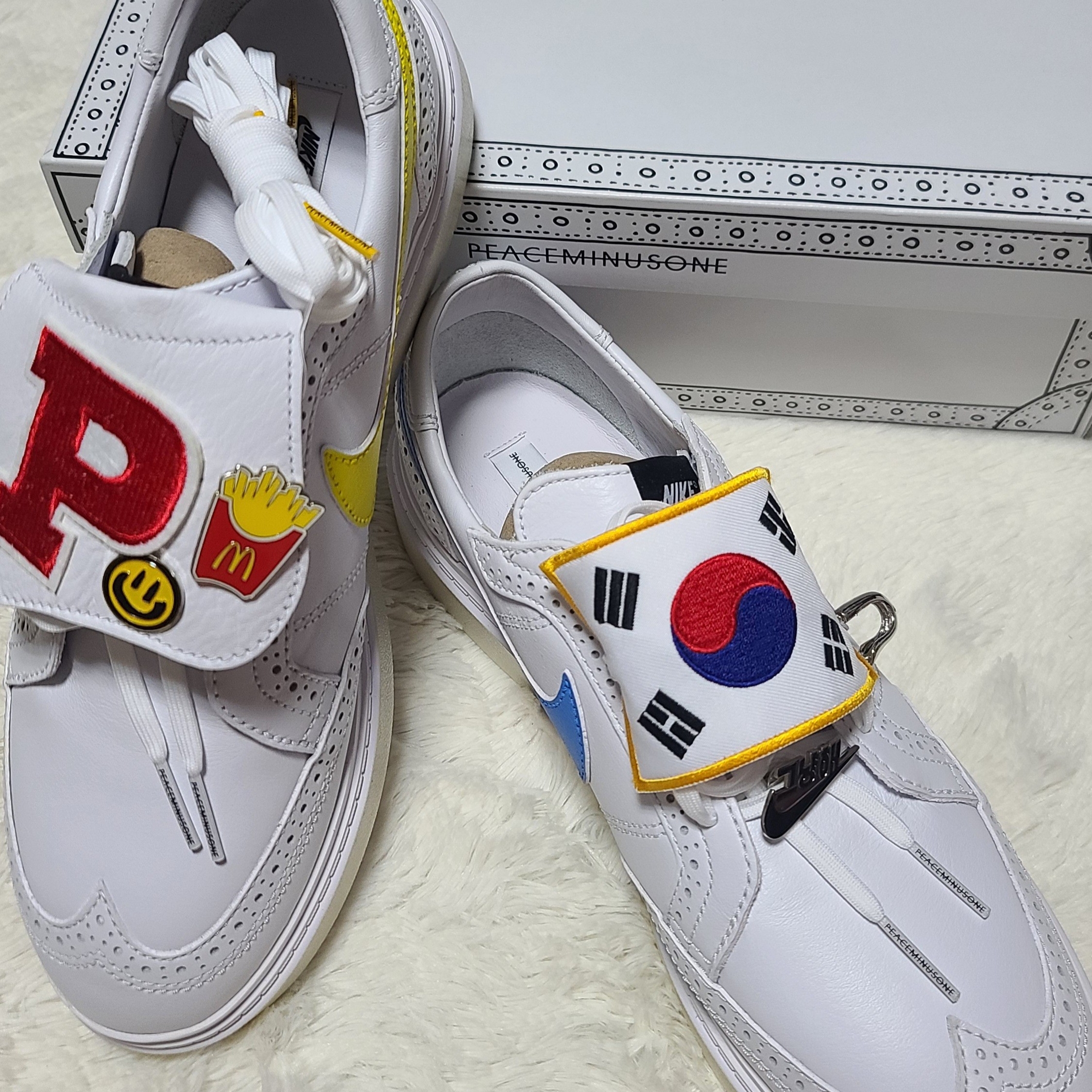 Nike x Peaceminusone Kwondo1 White 착용 스타일 - 1