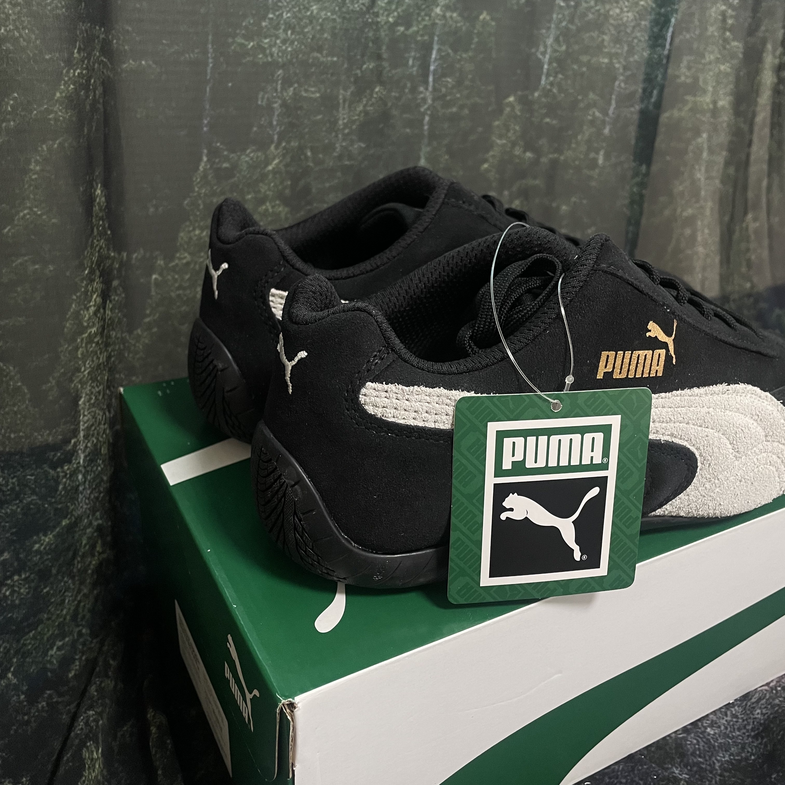 Puma Speedcat LS Black White 착용 스타일 - 1