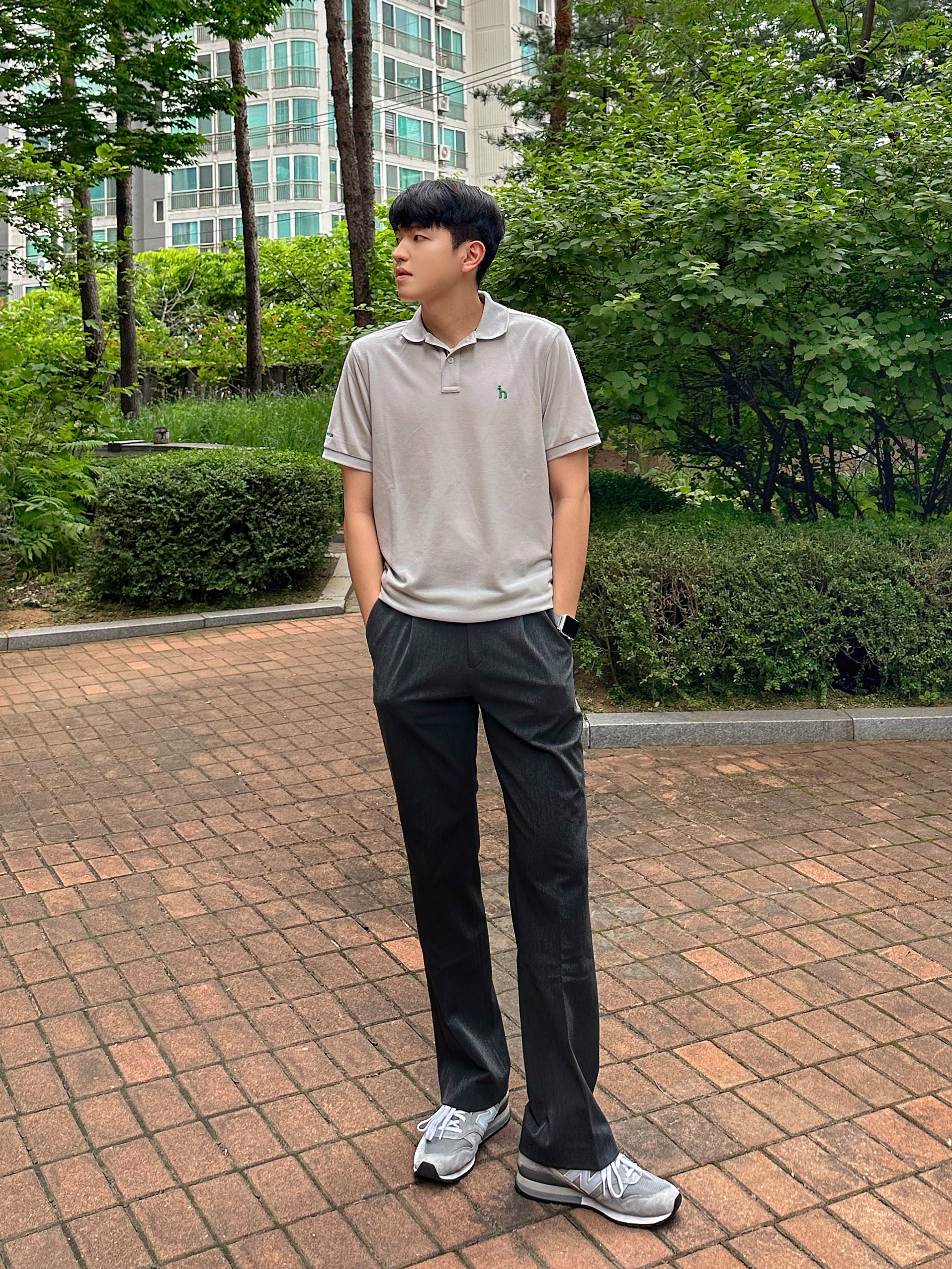 뉴발란스 996 그레이 착용 스타일 - 1