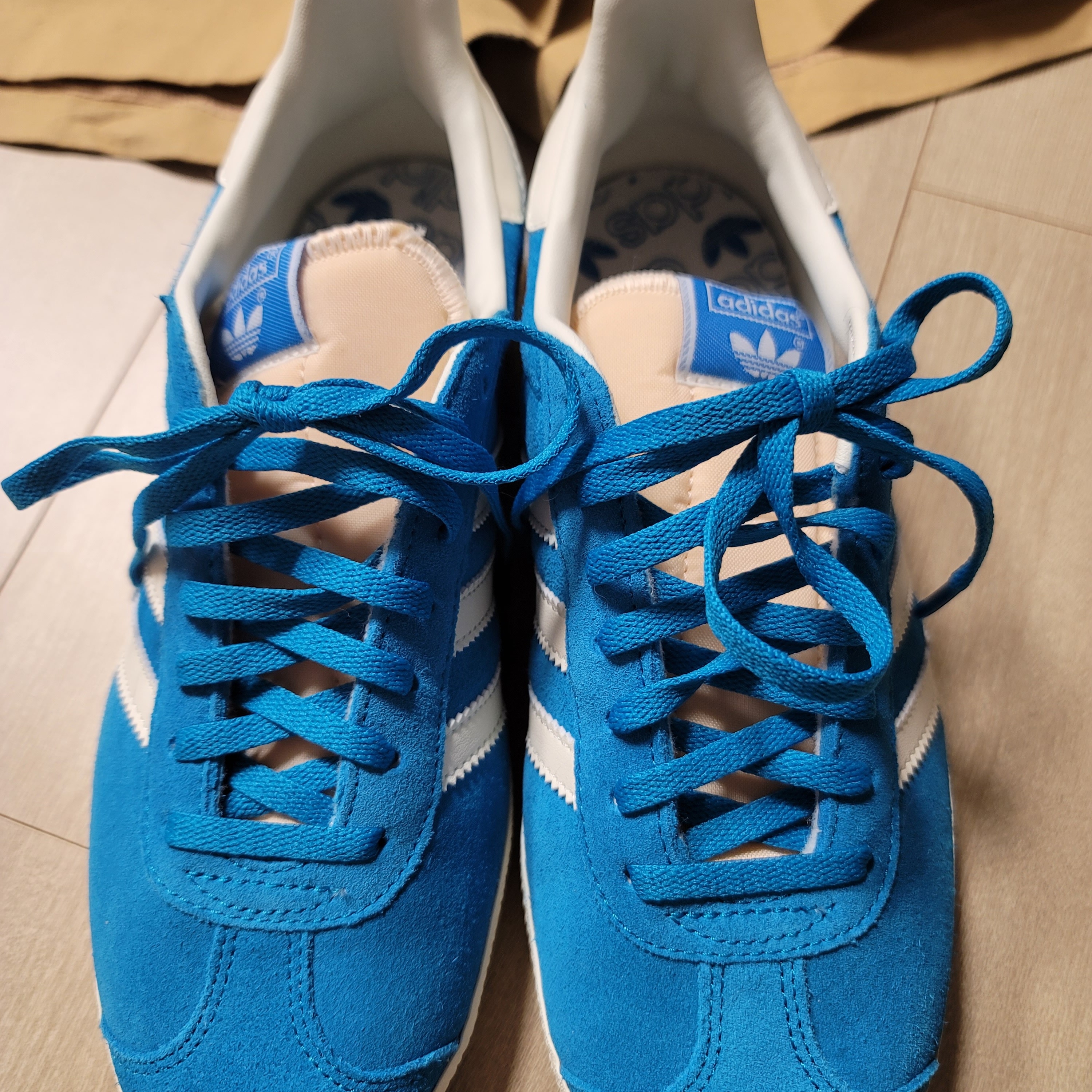 Adidas Gazelle Bold Aqua Off White 착용 스타일 - 2