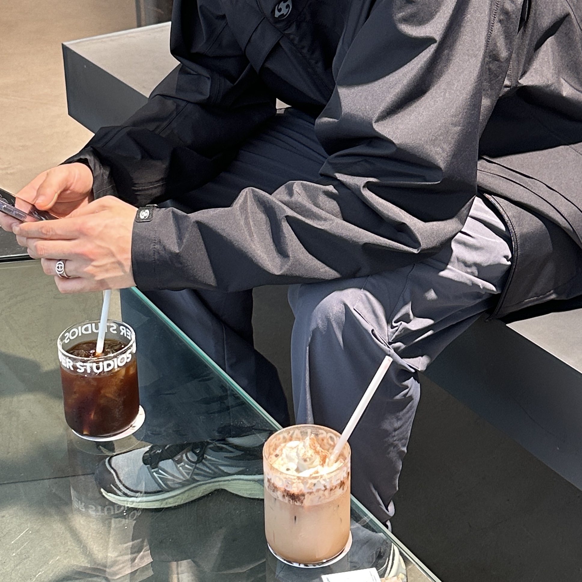 Sansan Gear Windblock Jacket Black - 22FW, Salomon XT-6 Expanse Alloy Quiet Shade 착용 스타일