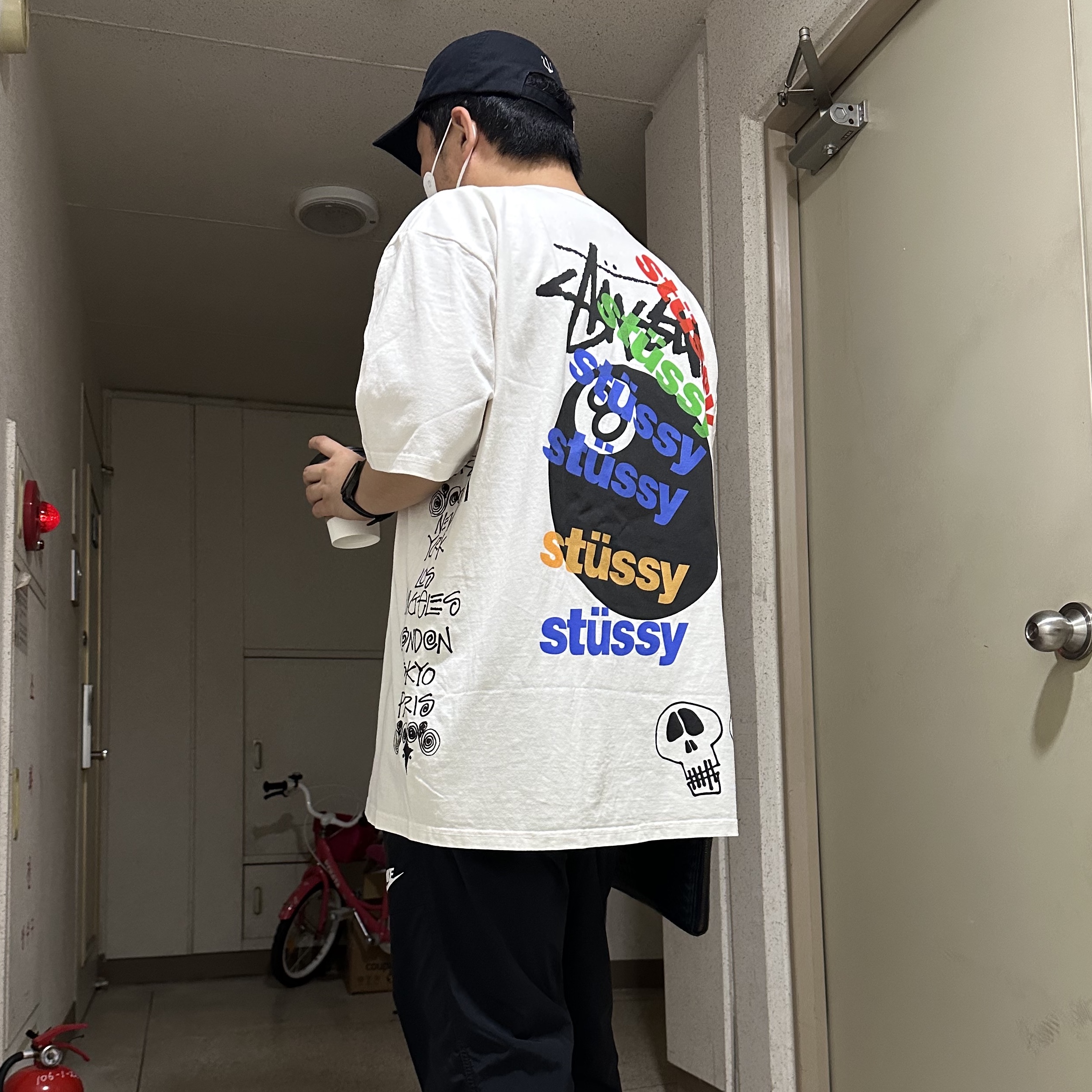 Stussy Test Strike Pigment Dyed T-Shirt Natural 착용 스타일 - 1