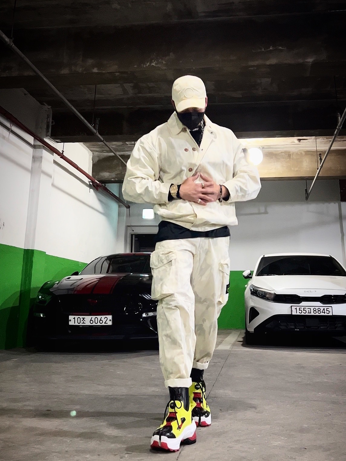 슈프림 x 스톤 아일랜드 리액티브 아이스 카모 립스탑 캠프캡 탄 - 22SS, 슈프림 x 스톤 아일랜드 리액티브 아이스 카모 립스탑 자켓 탄 - 22SS 착용 스타일 - 1