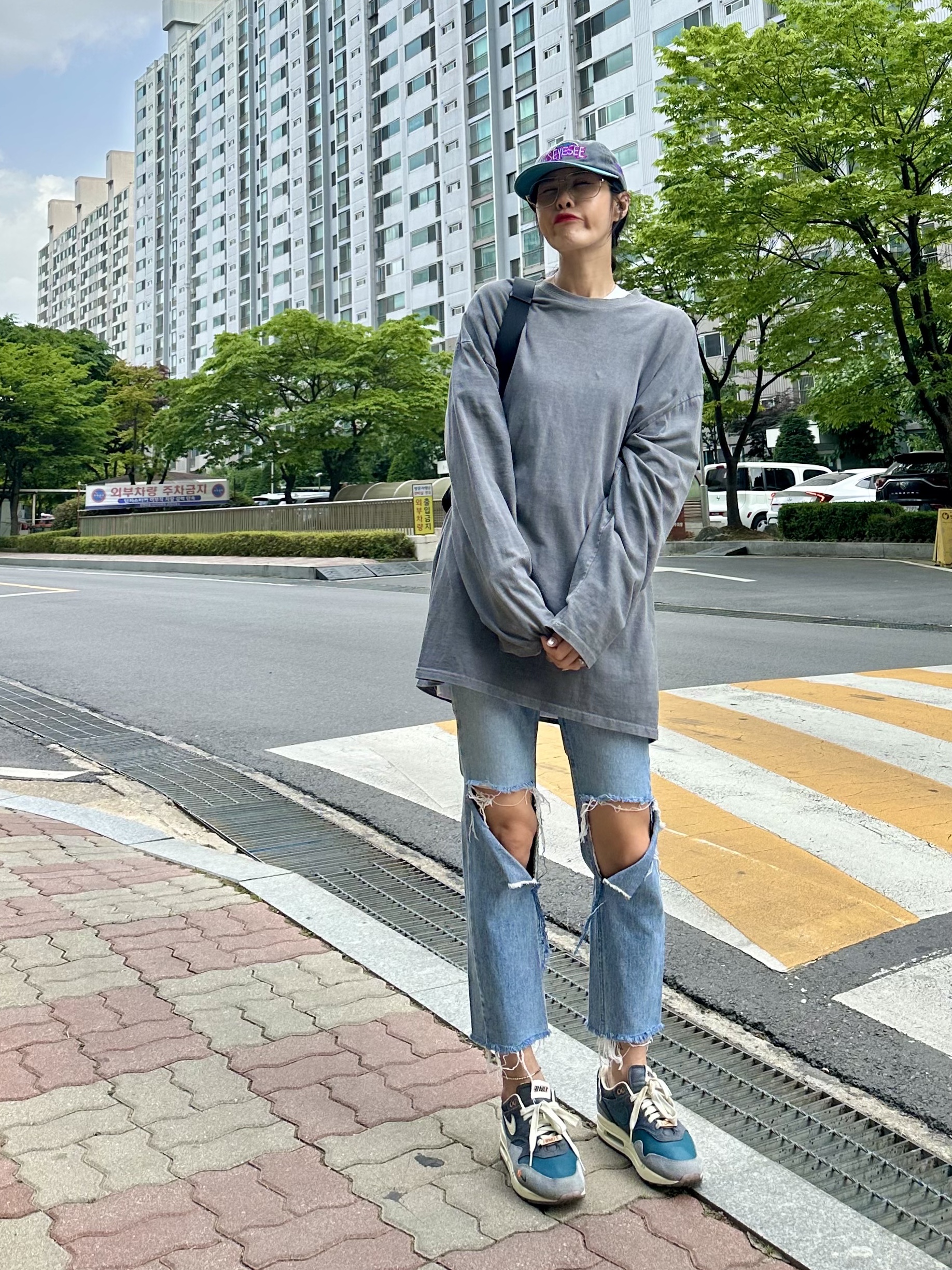 Nike x Kasina Air Max 1 SP Won-Ang Particle Grey 착용 스타일 - 1